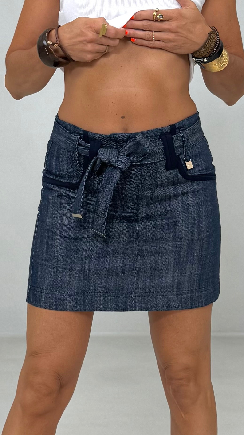 MINIGONNA IN DENIM 100%COTONE