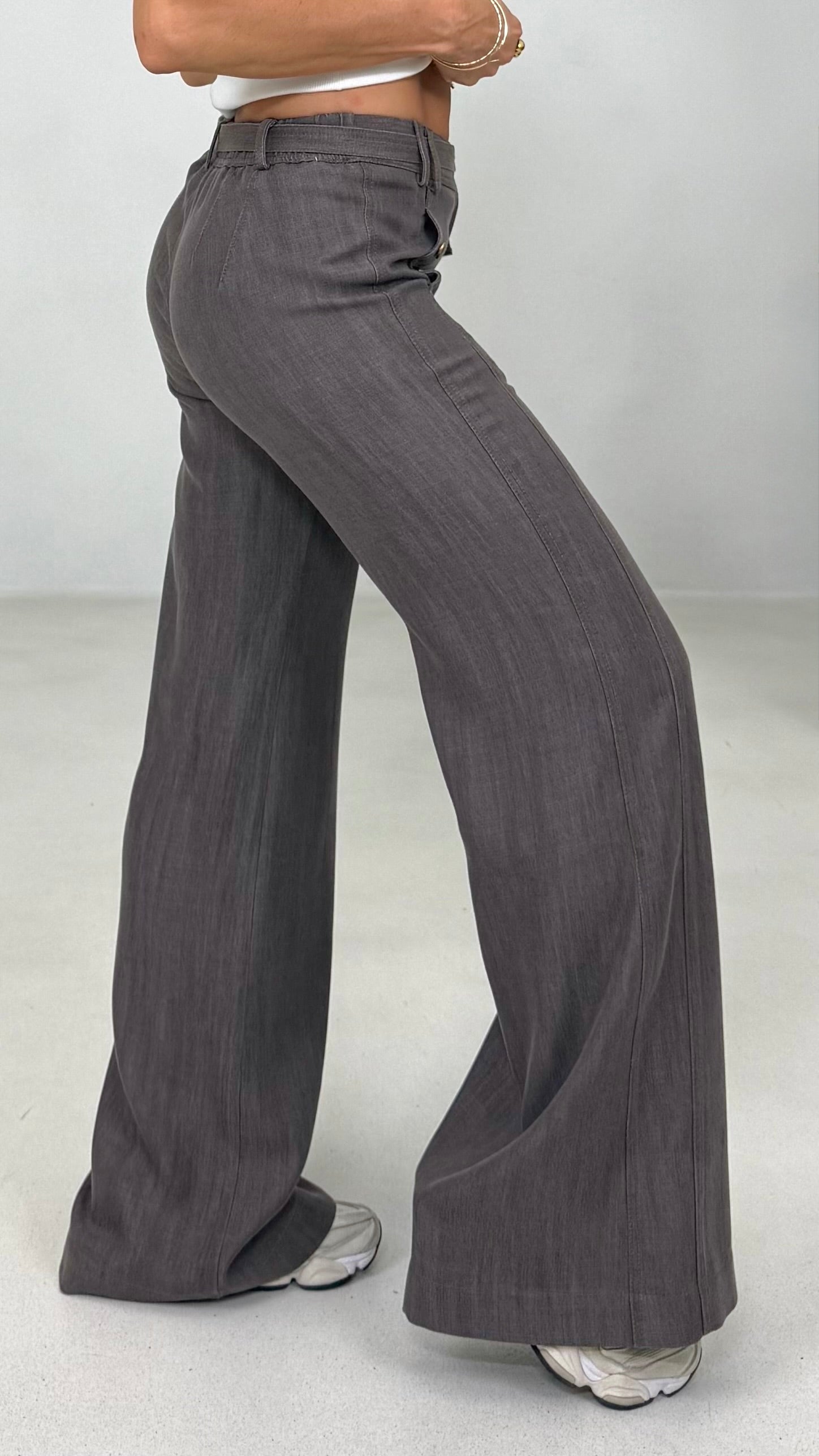 PALAZZO IN JEANS LYOCELL CON CINTURA