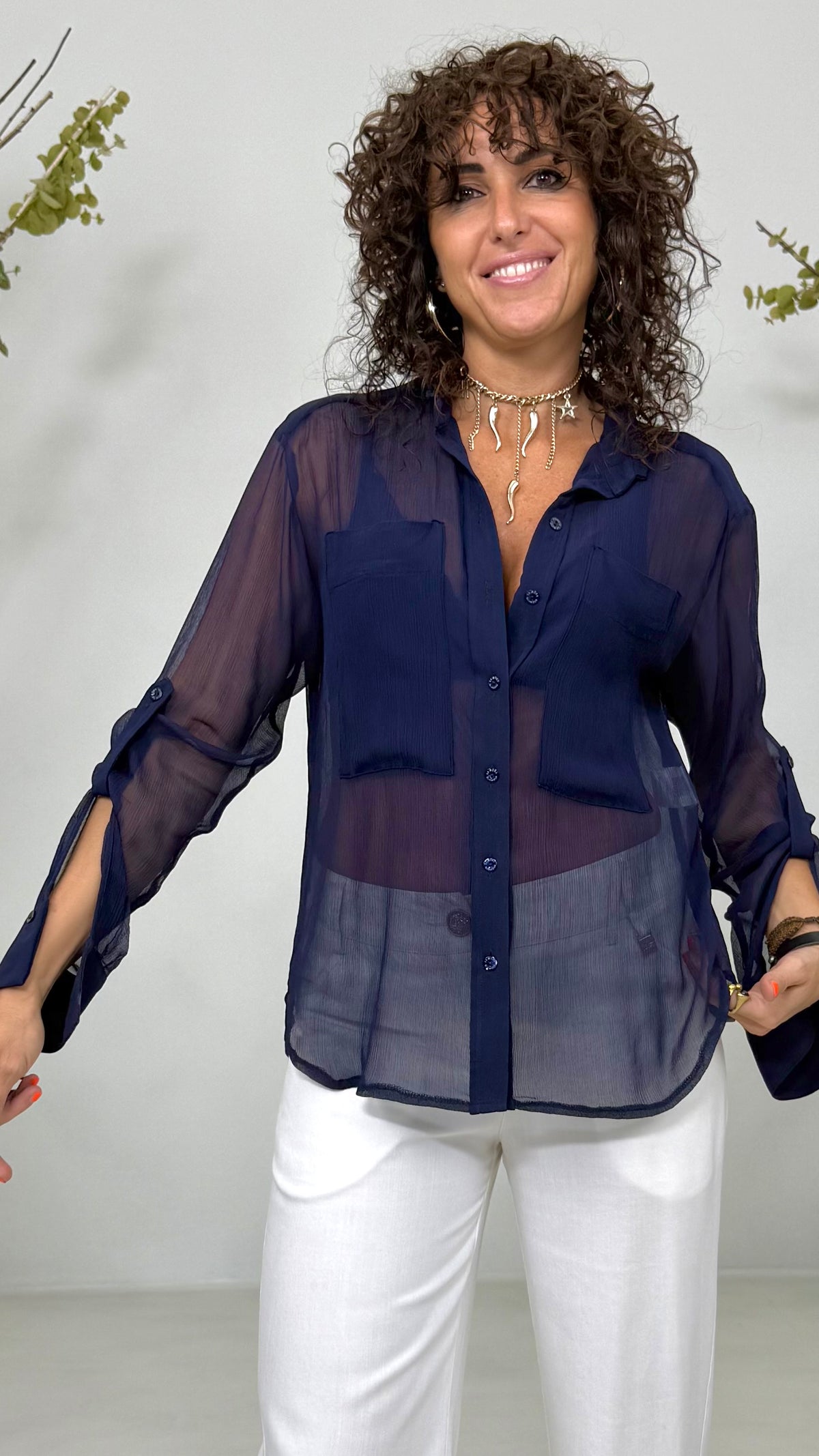 CAMICIA LINEA A UOMO IN CREPONNE VISCOSA
