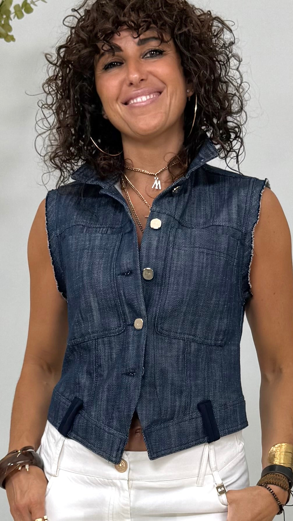 GILET JEANS IN DENIM 100% COTONE