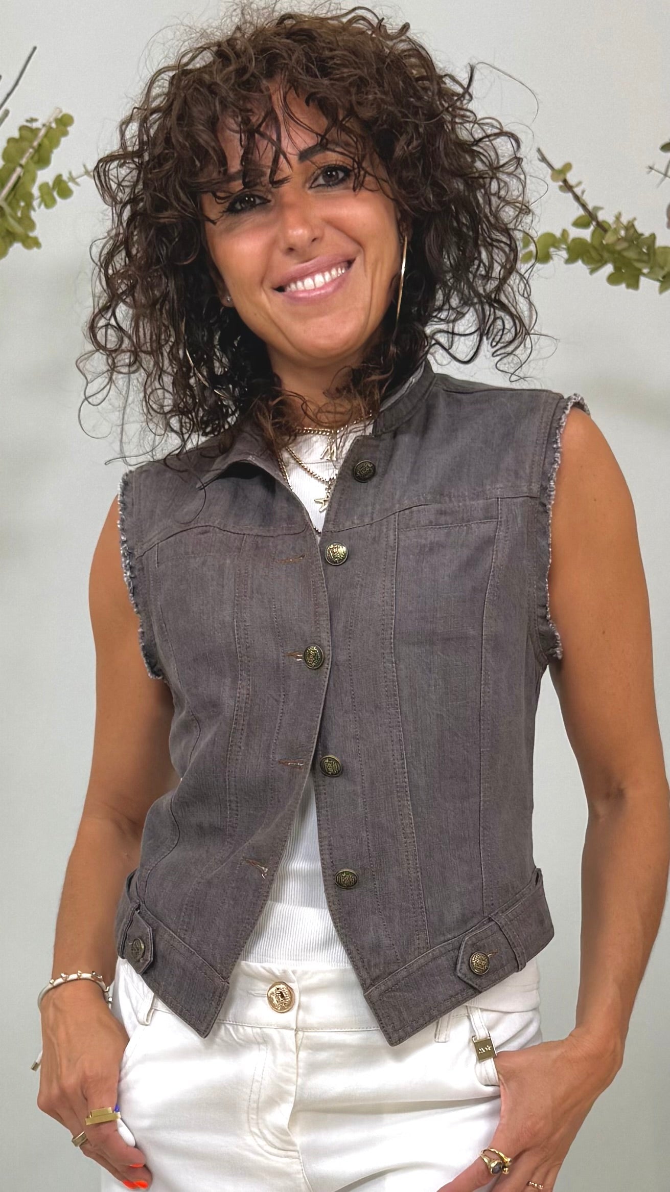 GILET JEANS IN LYOCELL