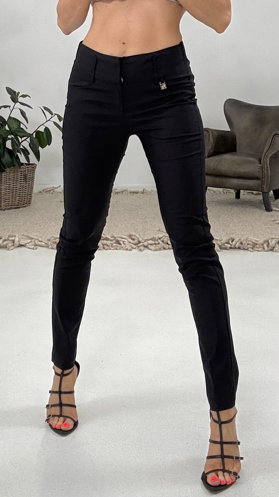 813 P25 NERO SKINNY TASCA A GIRO IN TESSUTO TECNICO LIGHT DI COTONE