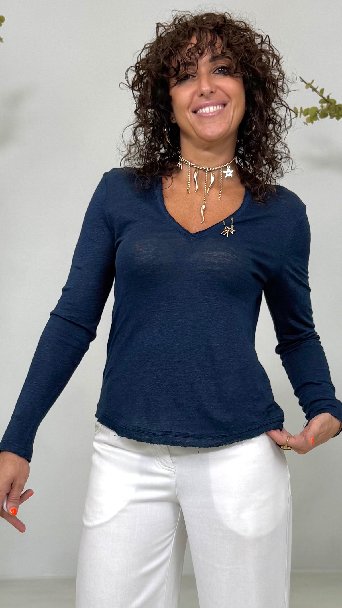 T-SHIRT IN JERSEY LINO 100% MANICA LUNGA