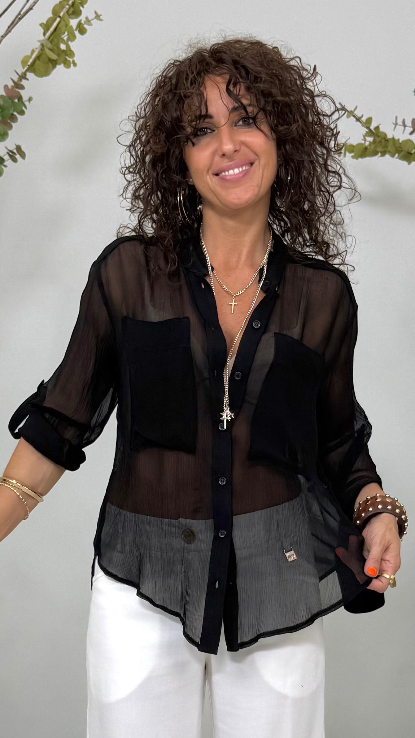 CAMICIA LINEA A UOMO IN CREPONNE VISCOSA