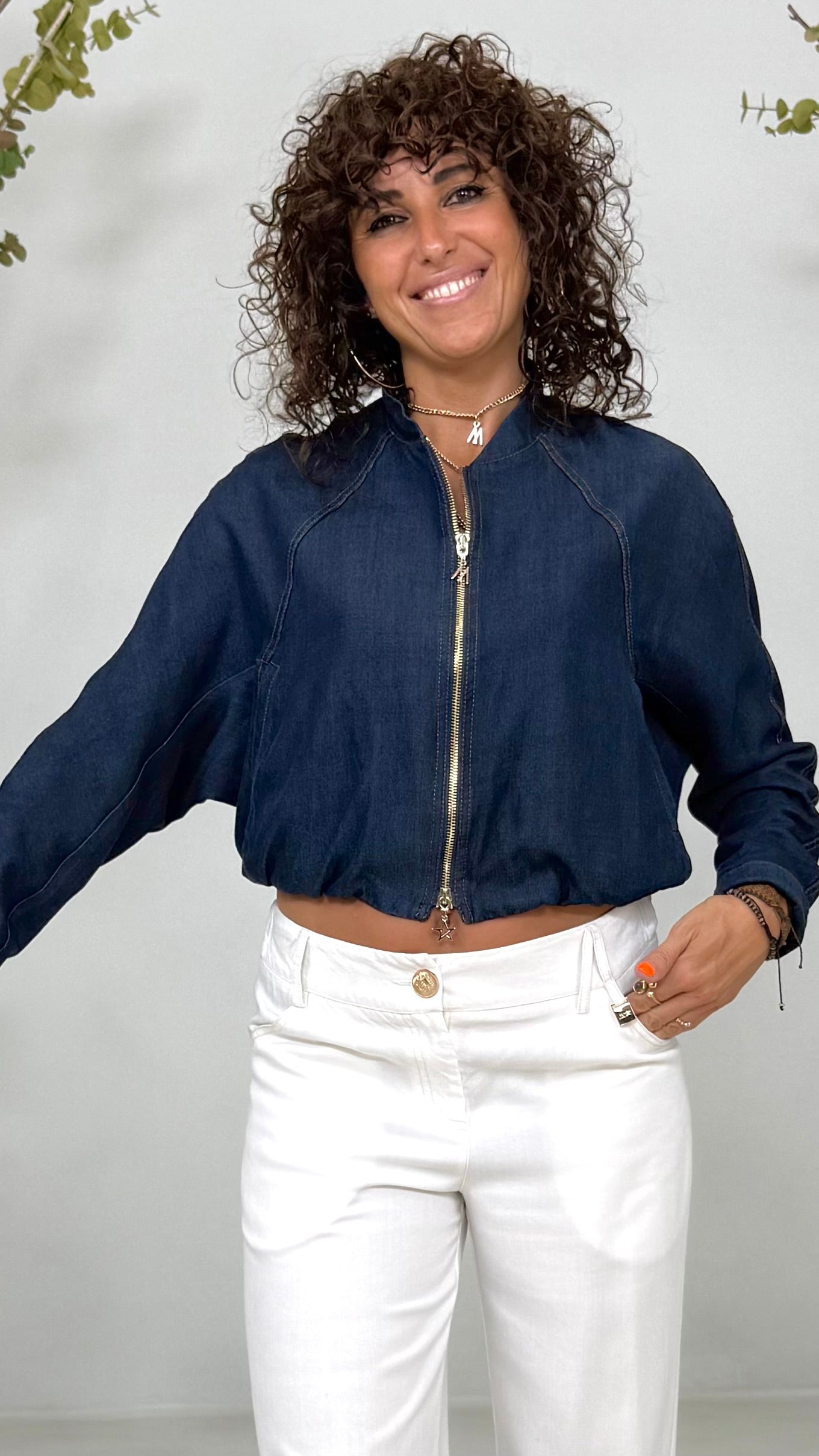 BOMBER IN JEANS LYOCELL