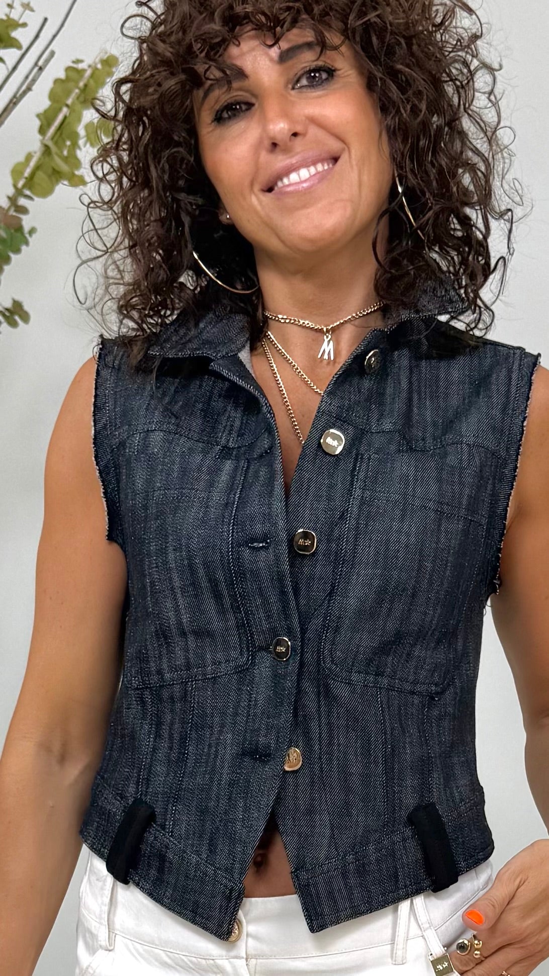GILET JEANS IN DENIM 100% COTONE