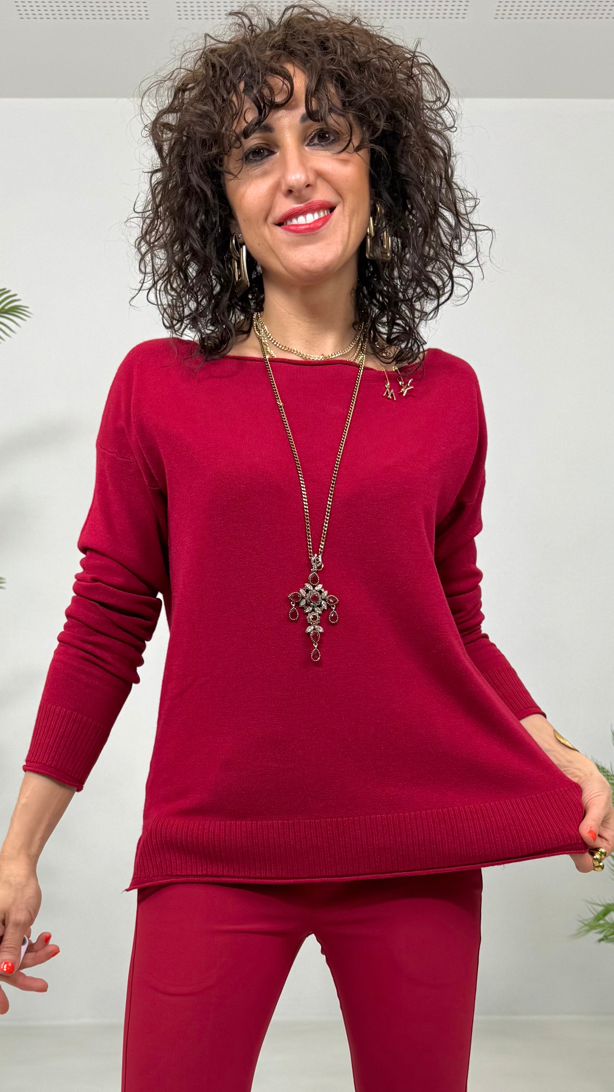 MAGLIA QUADRATA BASIC IN CALDA VISCOSA