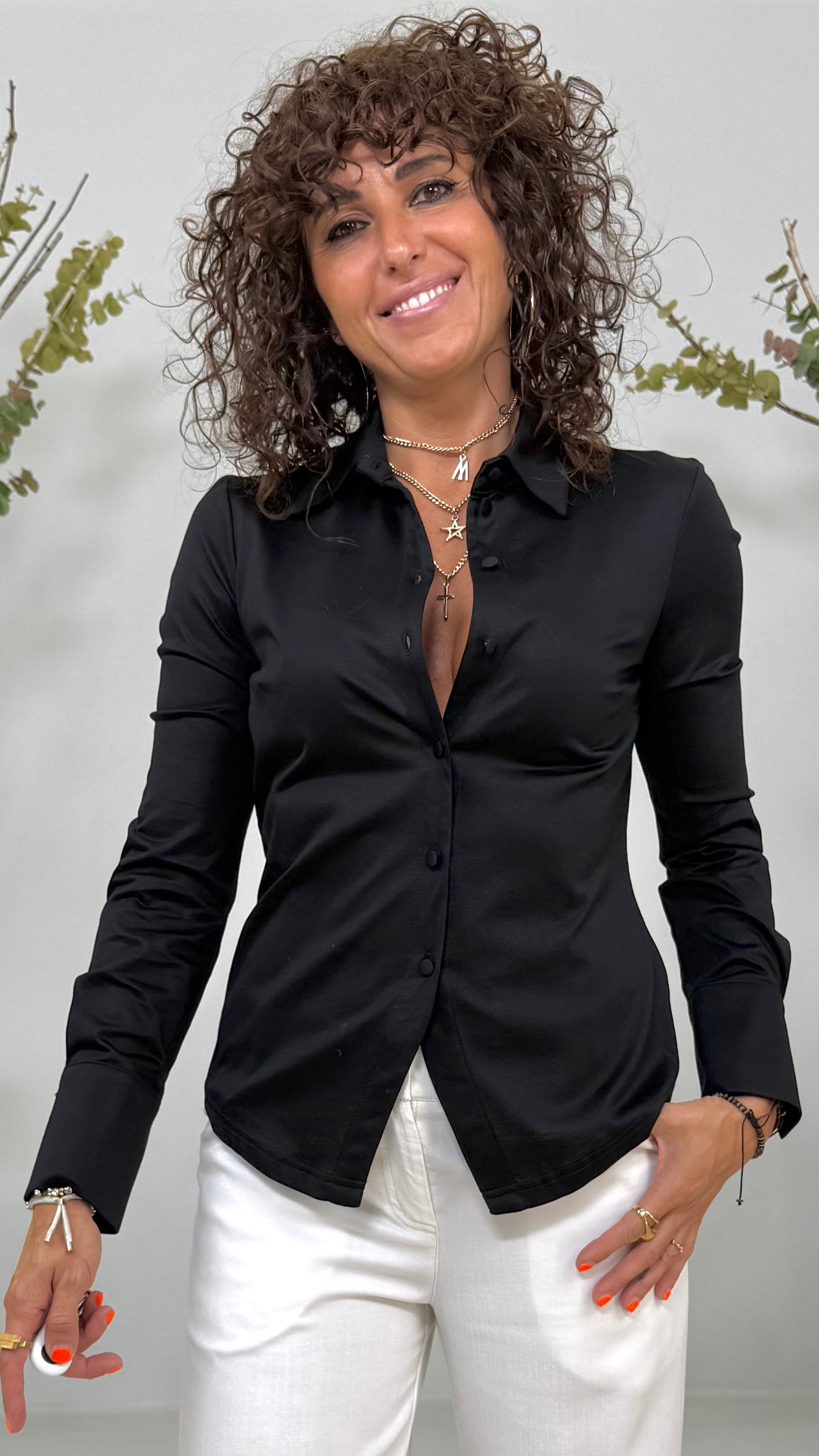 CAMICIA IN JERSEY DI COTONE MODAL