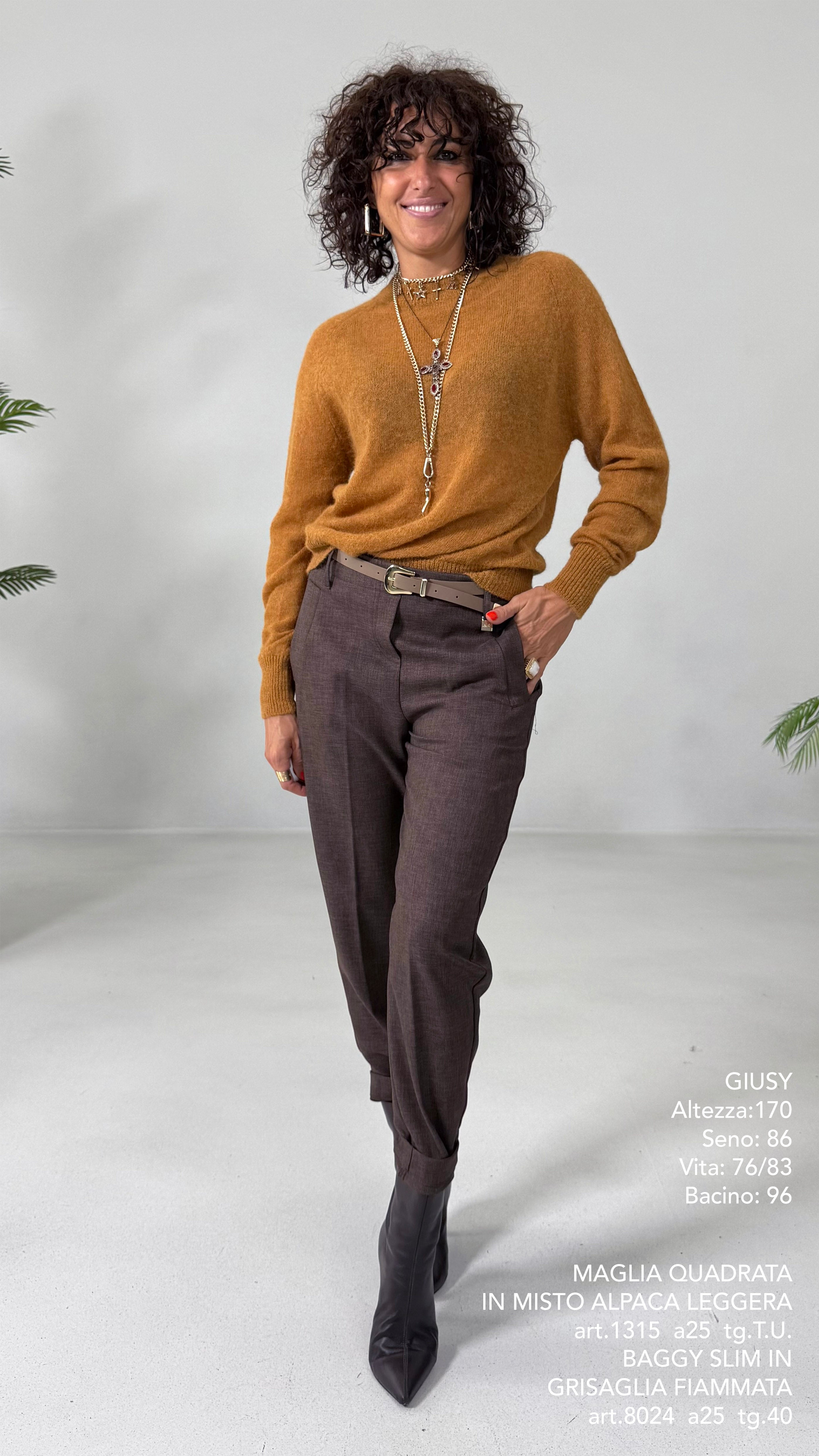 MAGLIA QUADRATA LEGGERA IN MISTO ALPACA