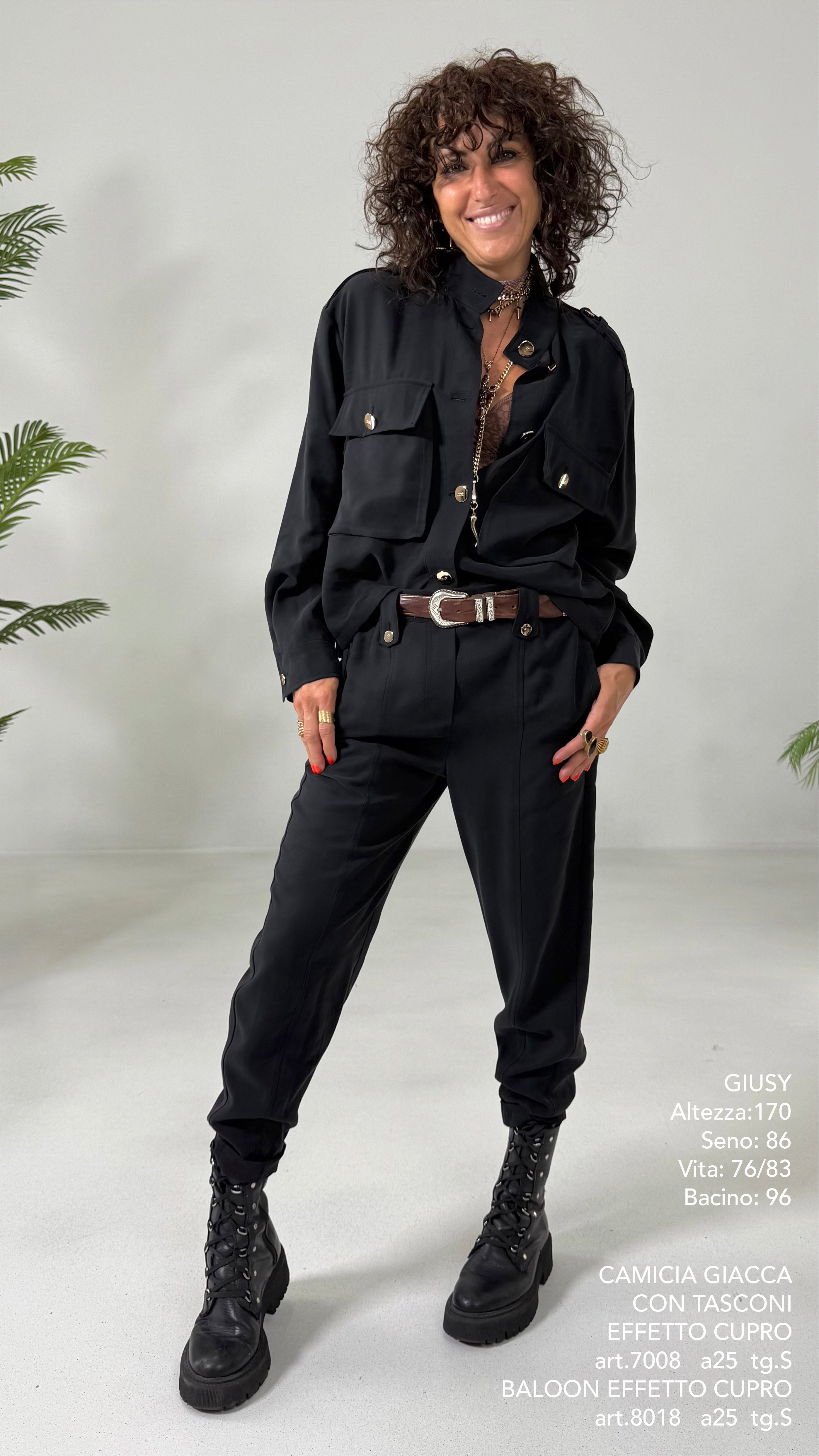 CAMICIA GIACCA CON TASCONI IN TECNICO VISCOSA EFFETTO CUPRO
