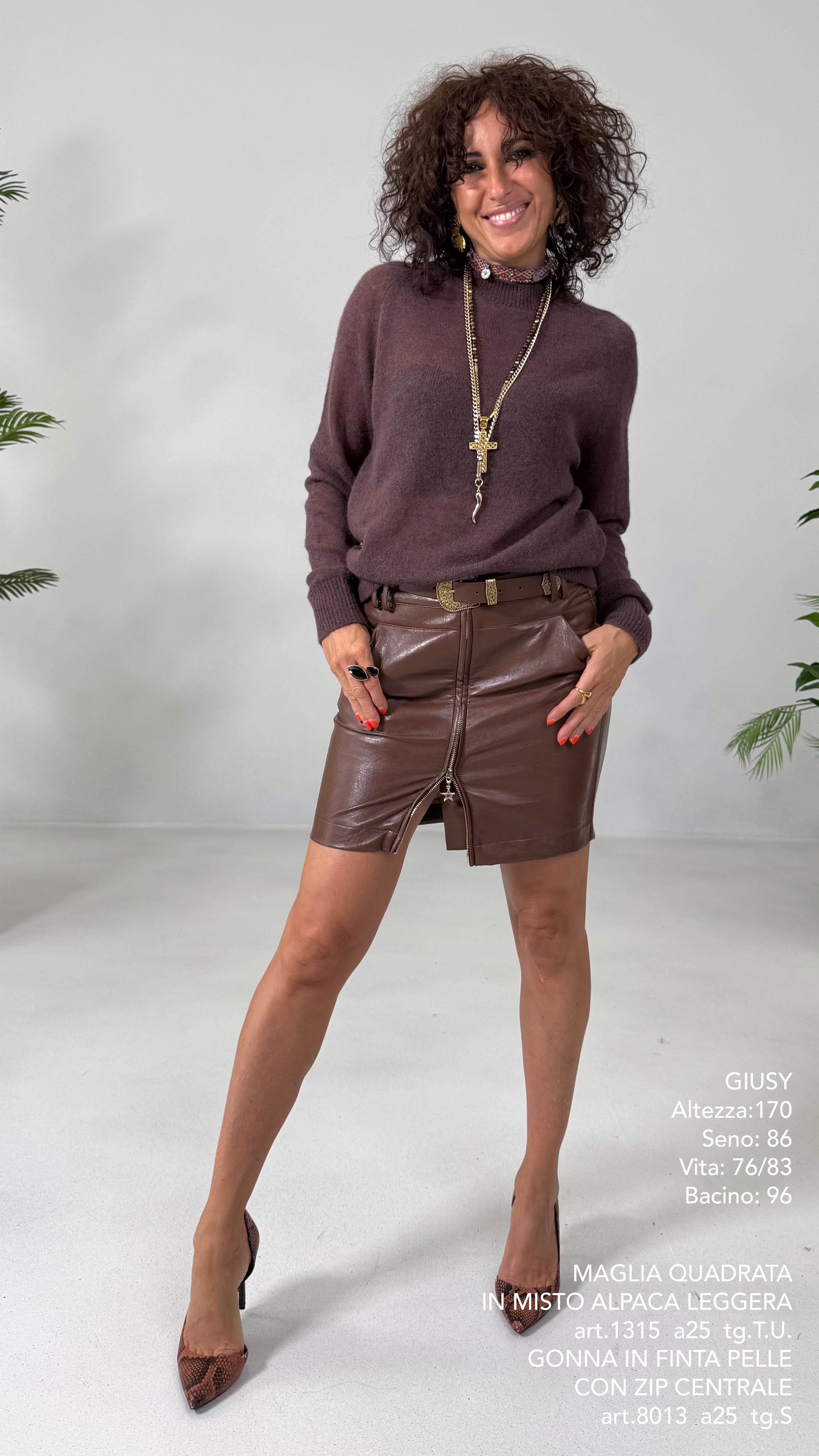 MAGLIA QUADRATA LEGGERA IN MISTO ALPACA