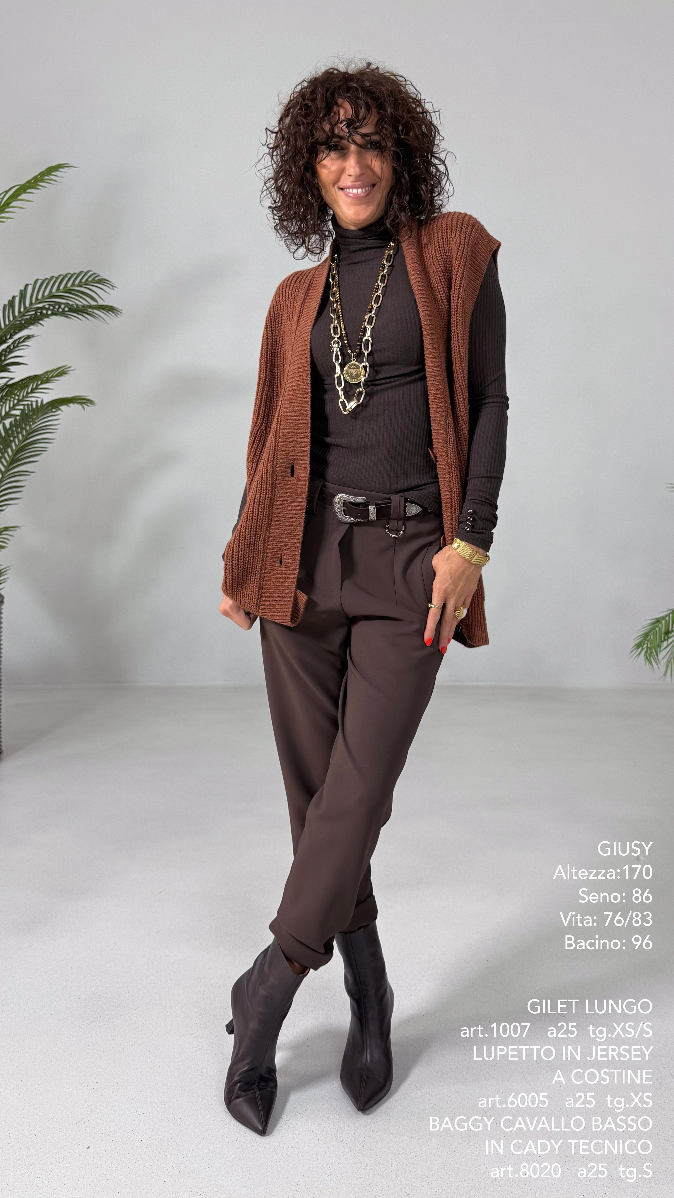 GILET LUNGO IN MISTO LANA E ALPACA