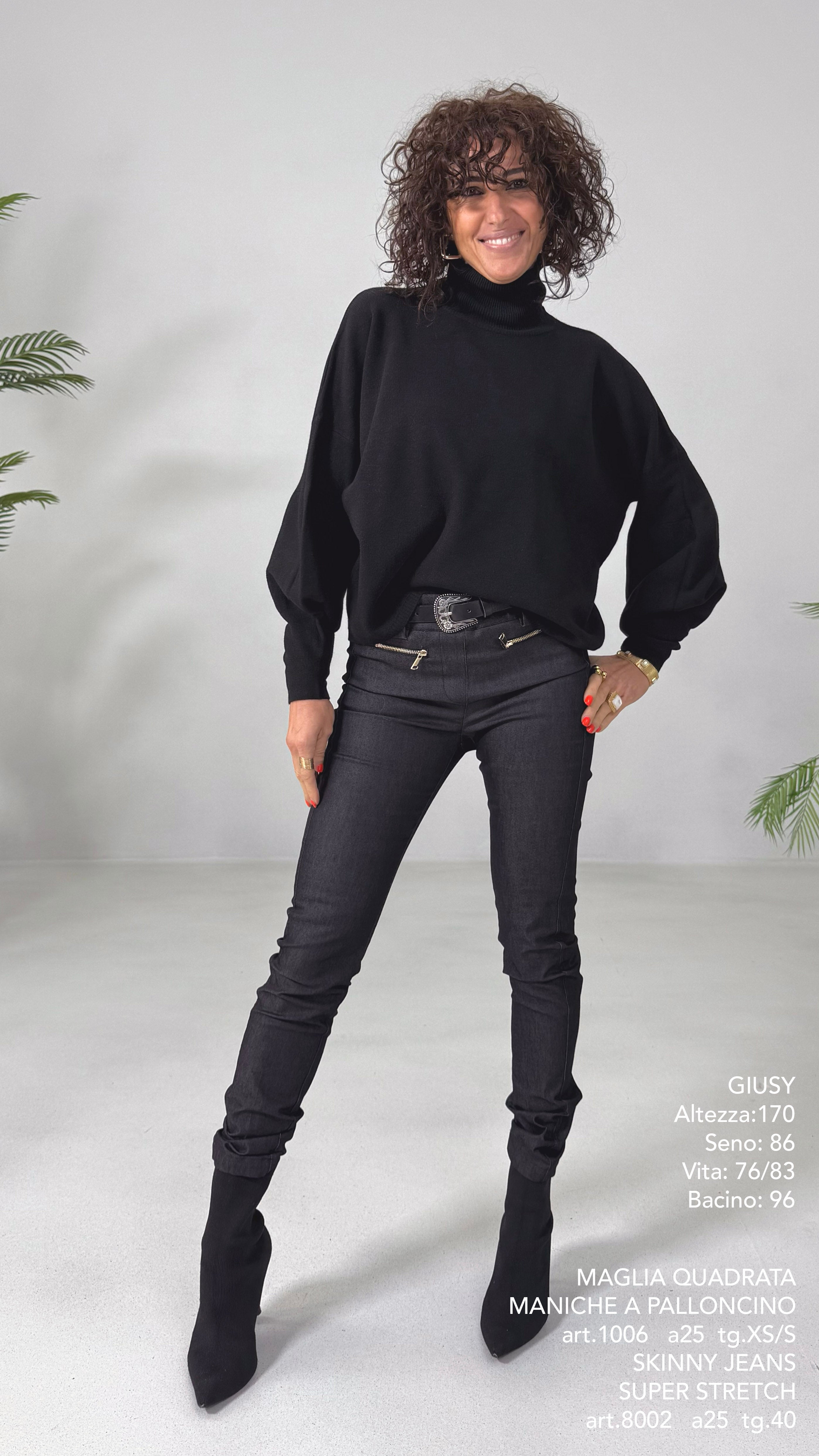 MAGLIA QUADRATA CON MANICHE PALLONCINO IN CALDA VISCOSA