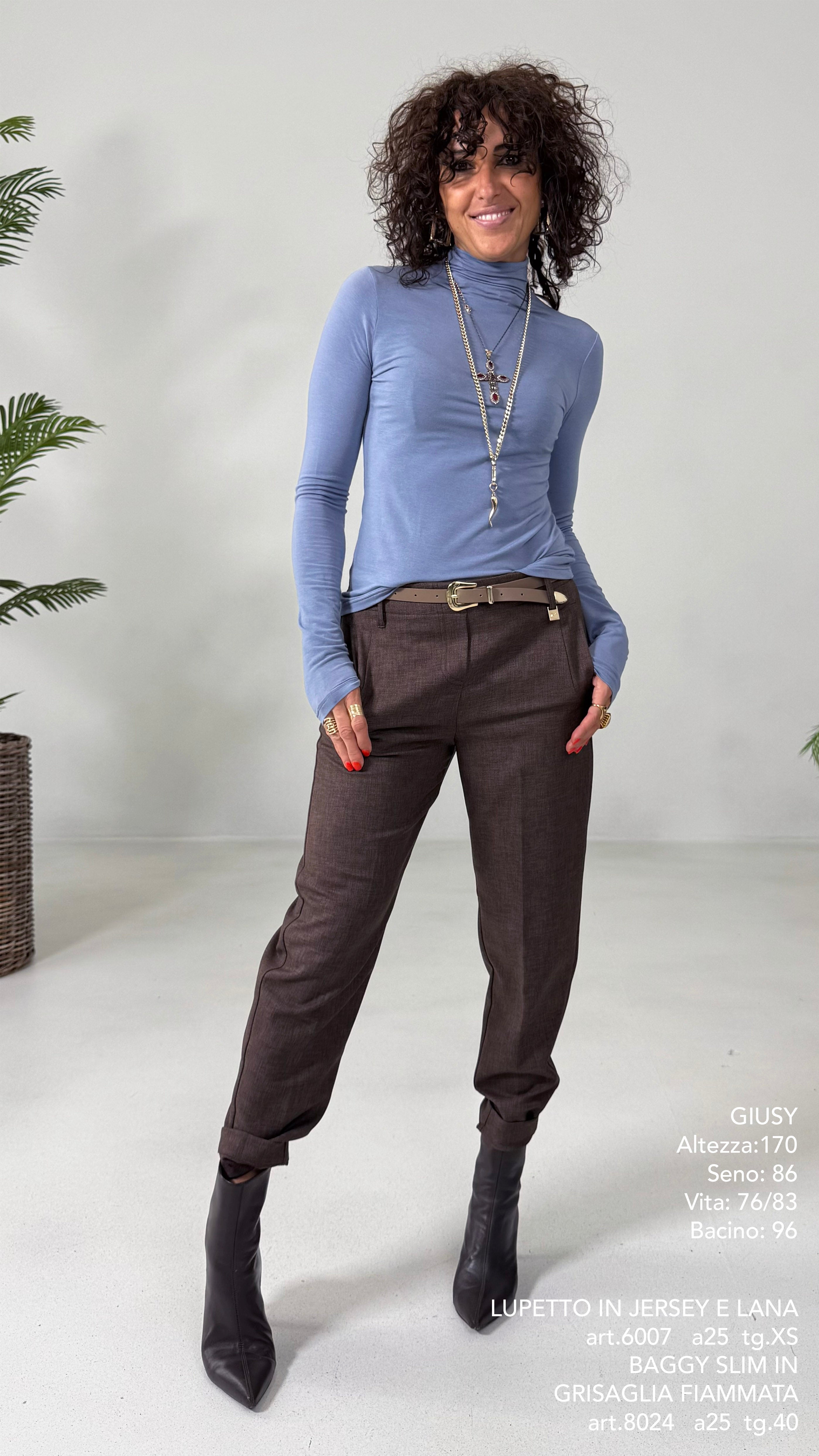 BAGGY SLIM IN GRISAGLIA FIAMMATA