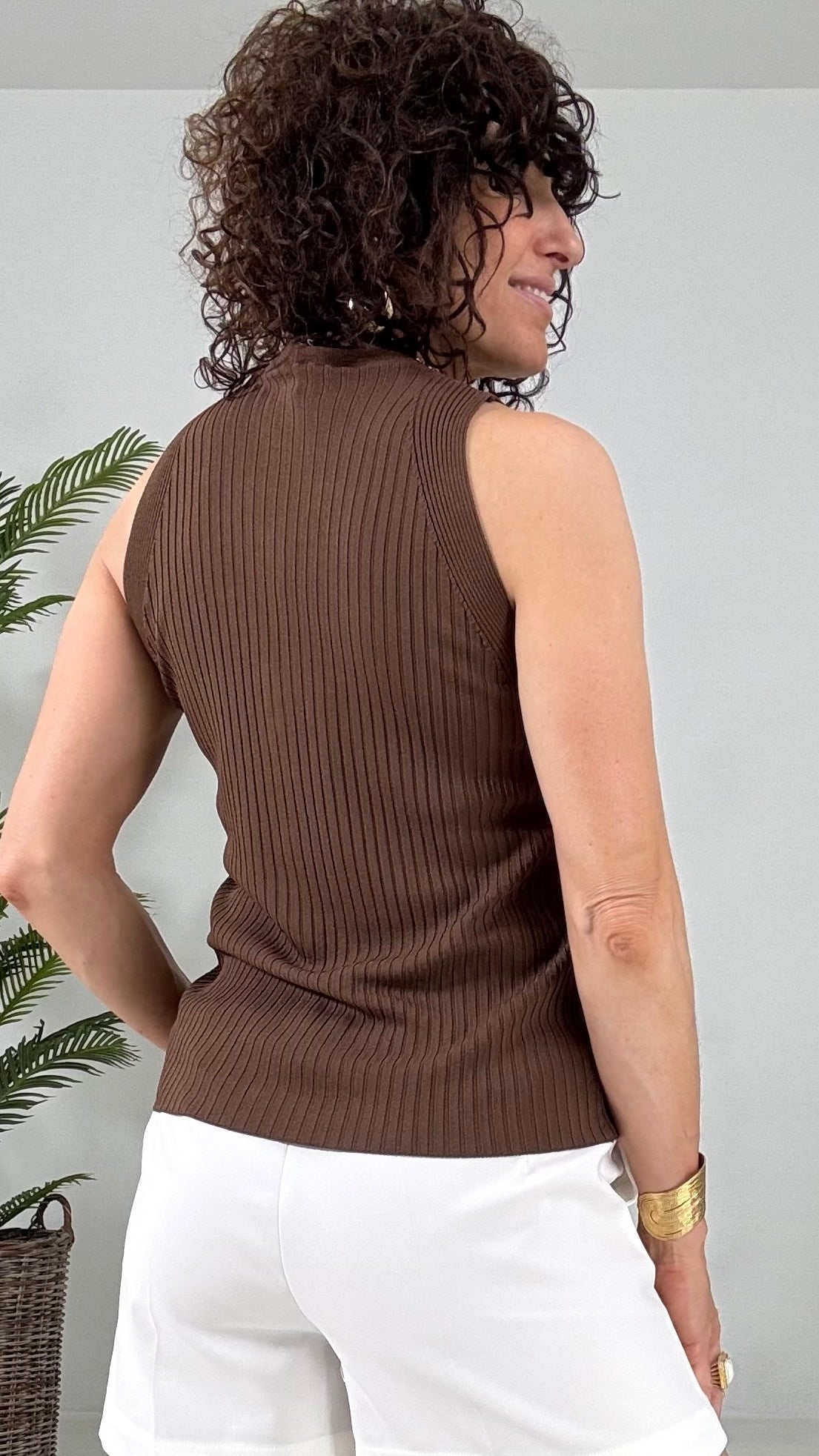 130 P25 TERRA MAGLIA GILET IN VISCOSA ELASTICA