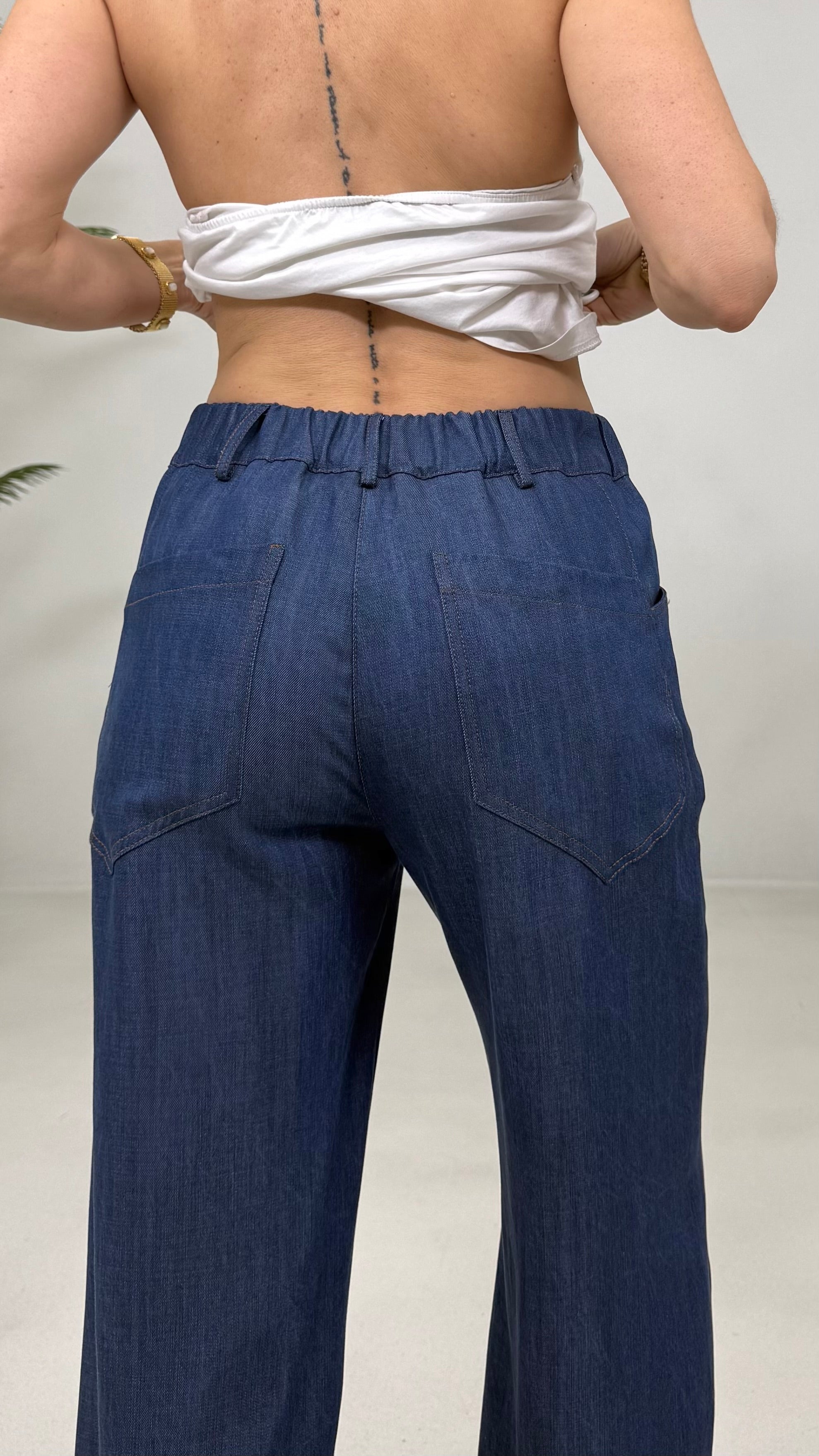 PALAZZO IN JEANS 100% LYOCELL