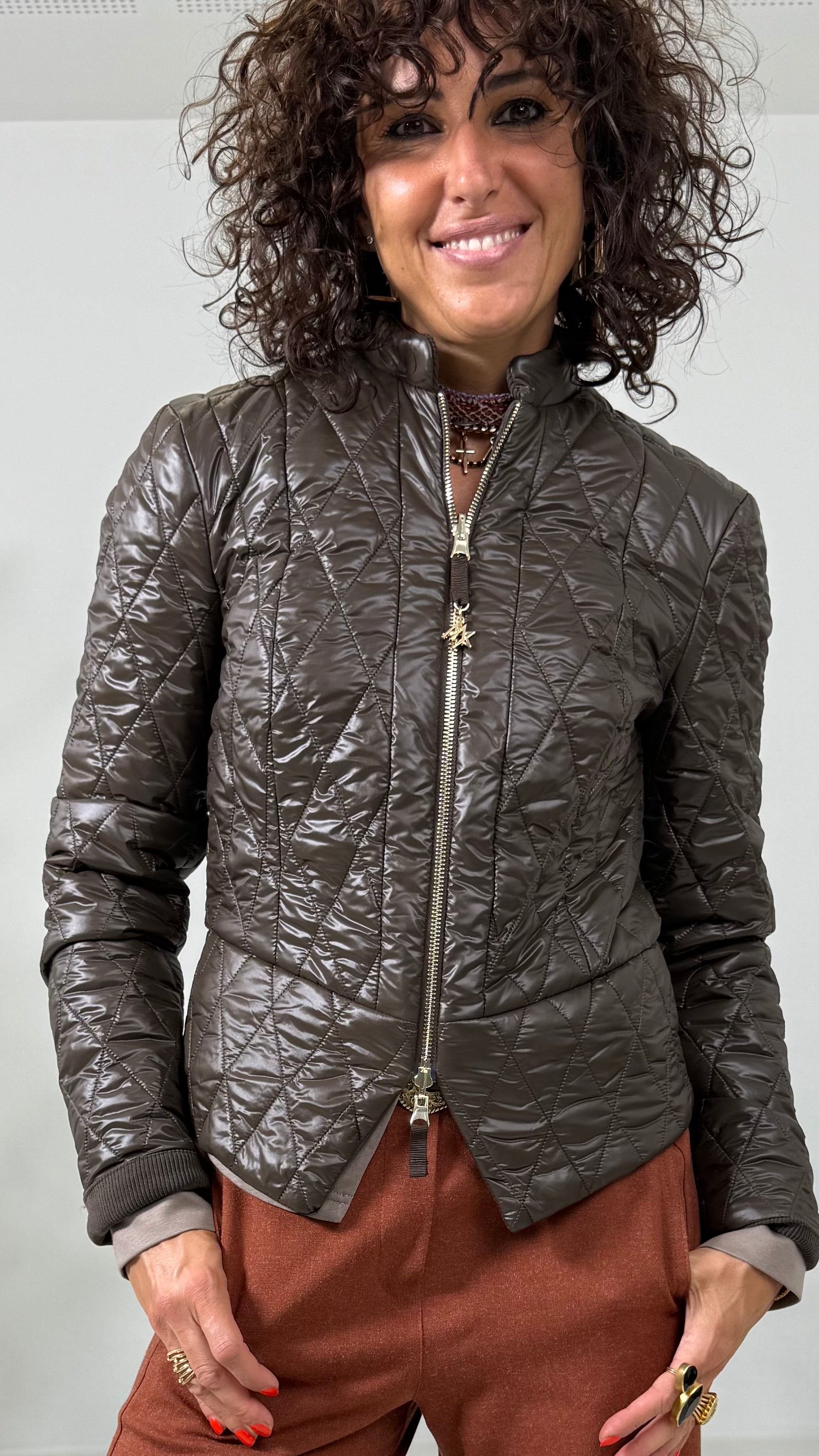 GIACCHINO DOUBLE FACE TRAPUNTATO CON ZIP