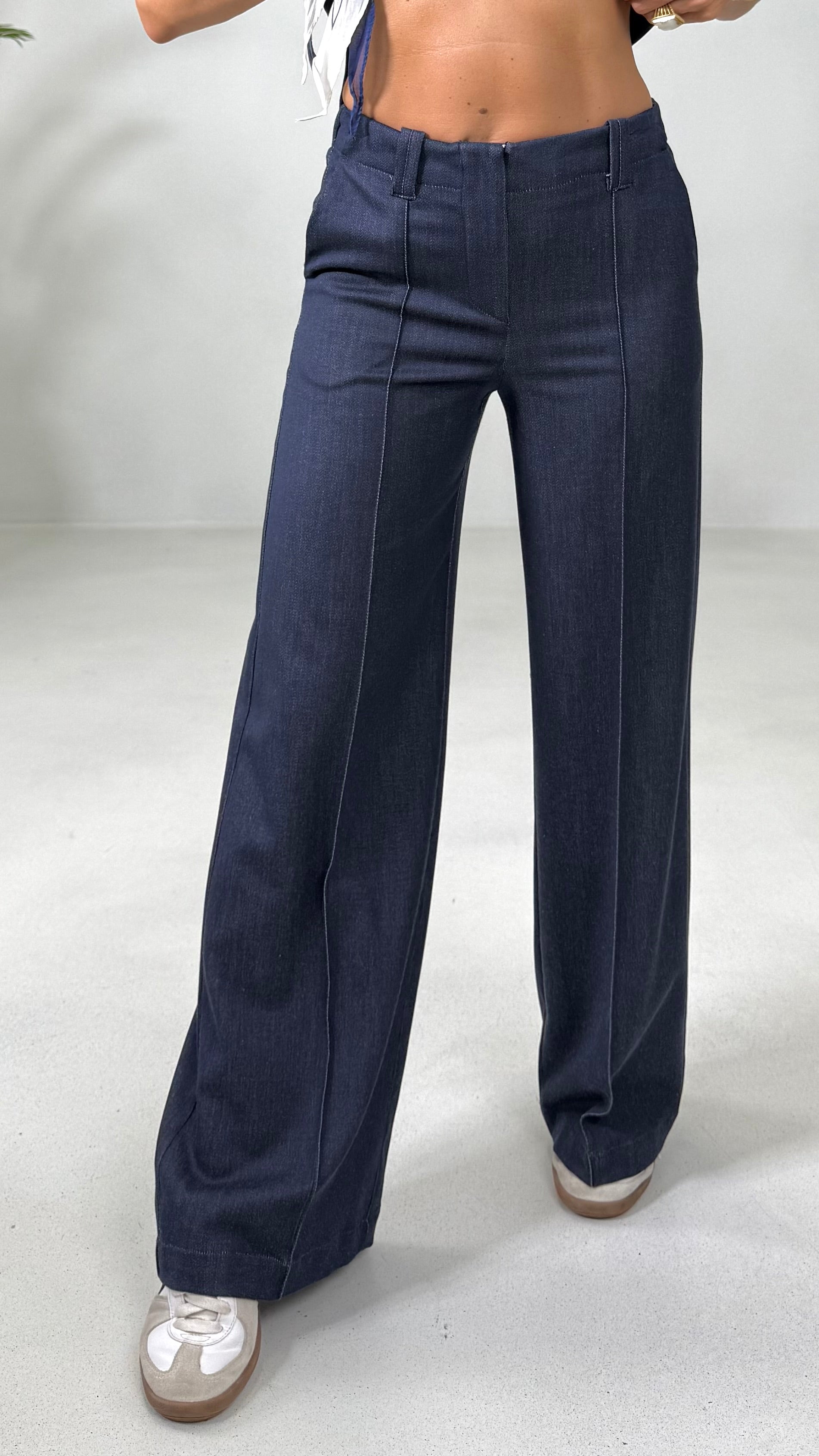 PALAZZO IN MAGLIA TECNICA EFFETTO JEANS