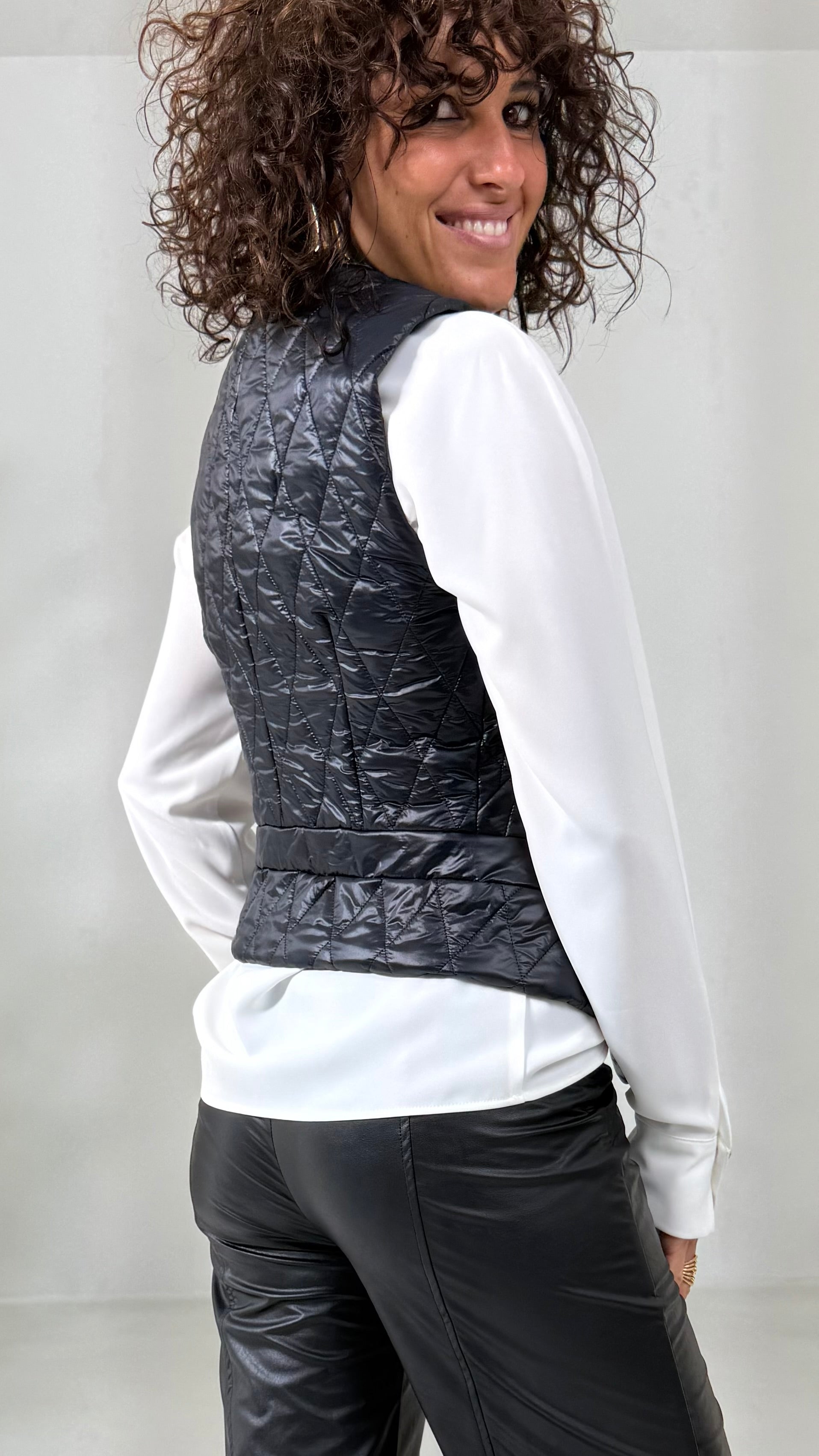 GILET TRAPUNTA ROMBO IN NYLON