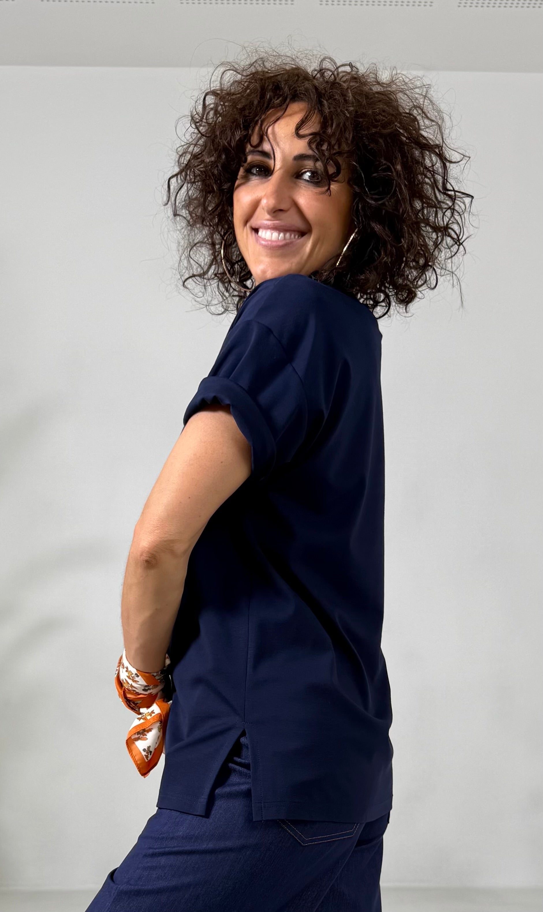 T-SHIRT QUADRATA IN JERSEY VISCOSA NYLON