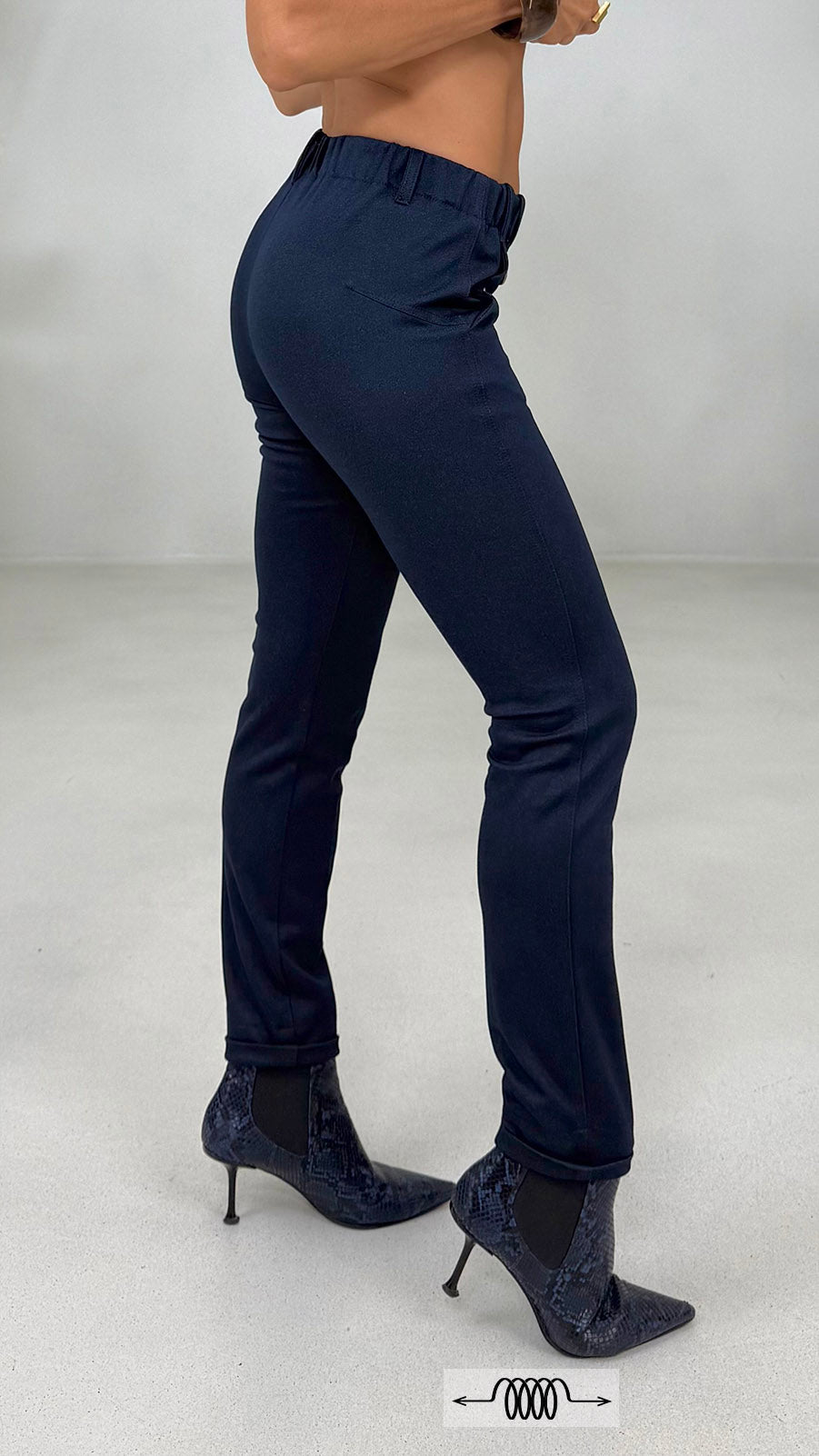 SKINNY IN TWILL PUNTO MAGLIA