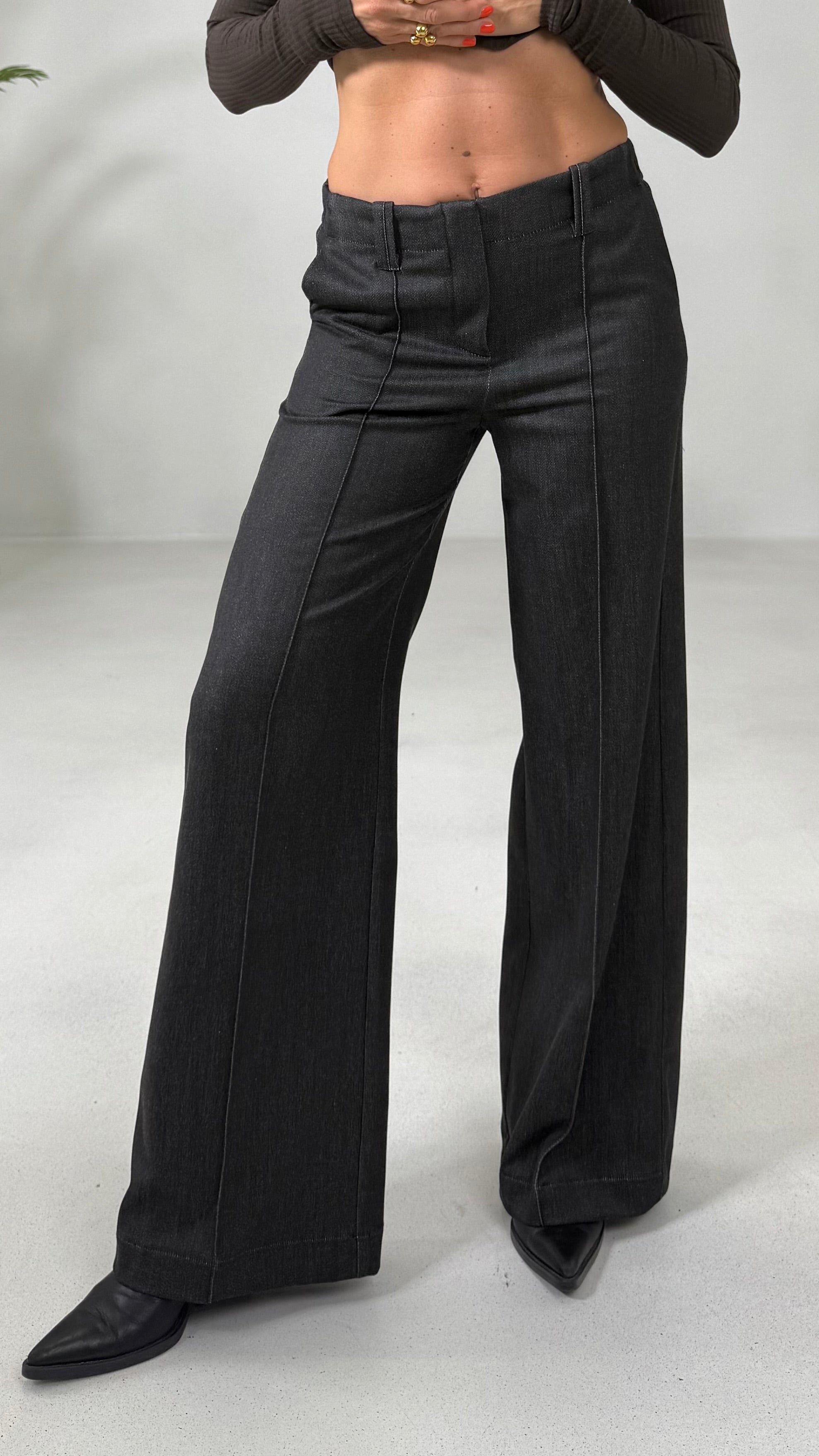 PALAZZO IN MAGLIA TECNICA EFFETTO JEANS