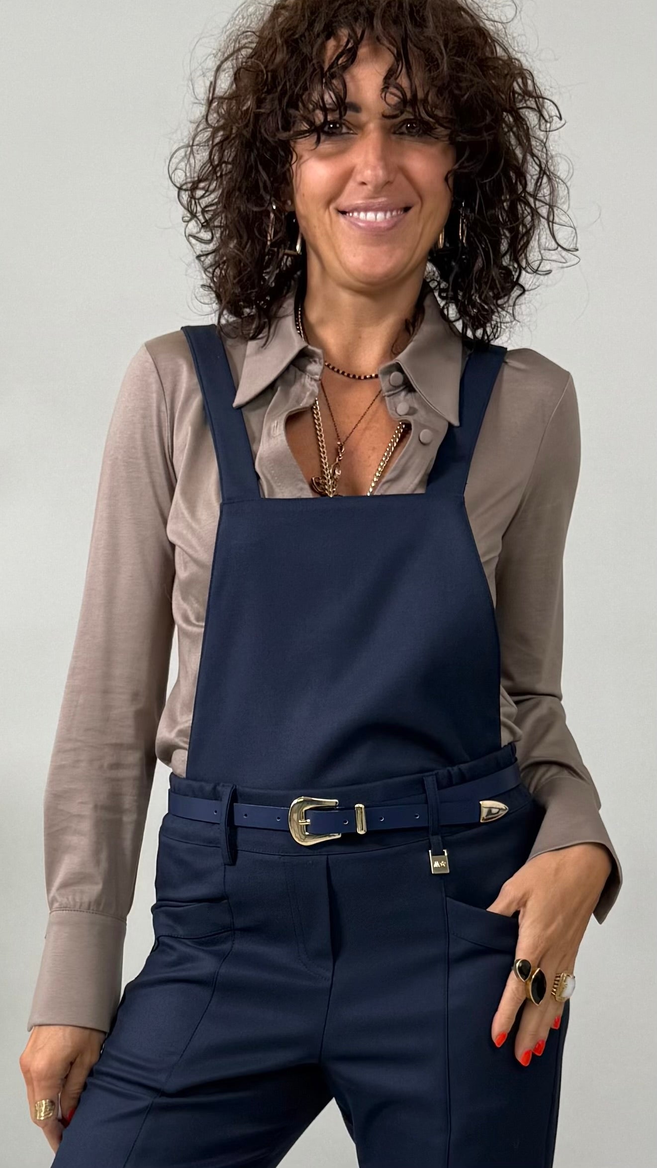 PETTORINA PER EFFETTO SALOPETTE IN FLANELLA CARDATA