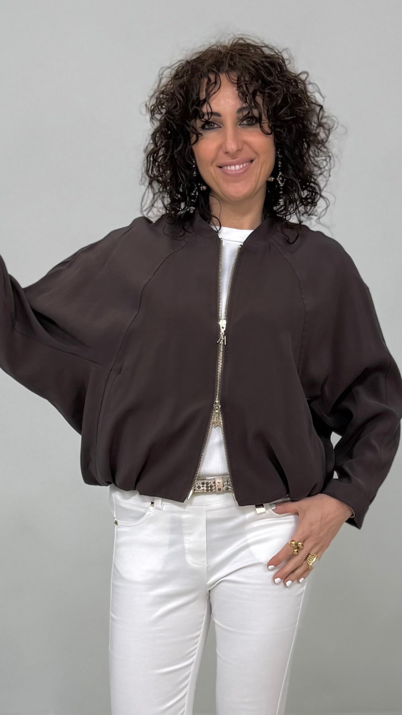 BOMBER LEGGERO ARRICCIO FONDO EFFETTO CUPRO