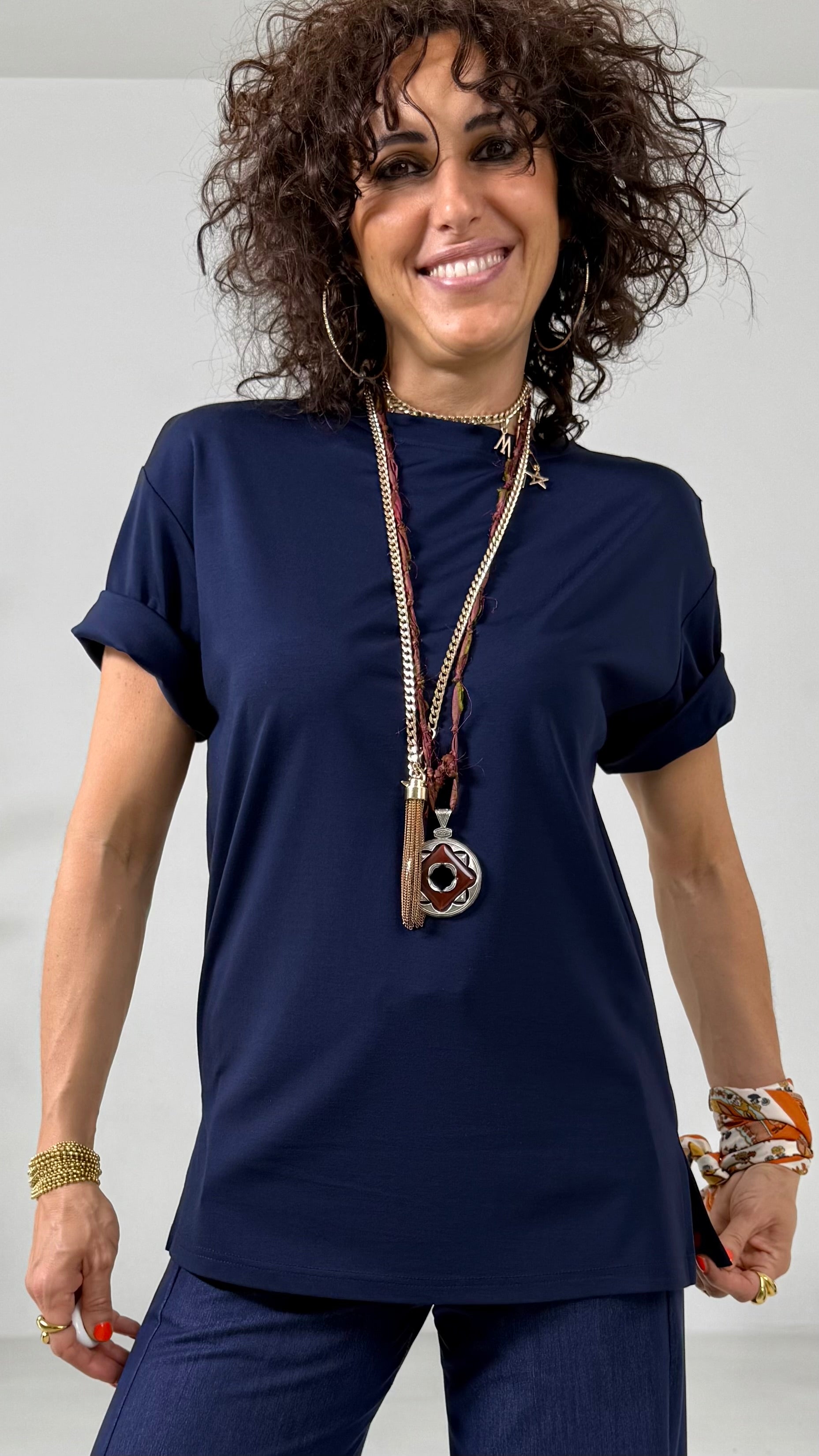 T-SHIRT QUADRATA IN JERSEY VISCOSA NYLON