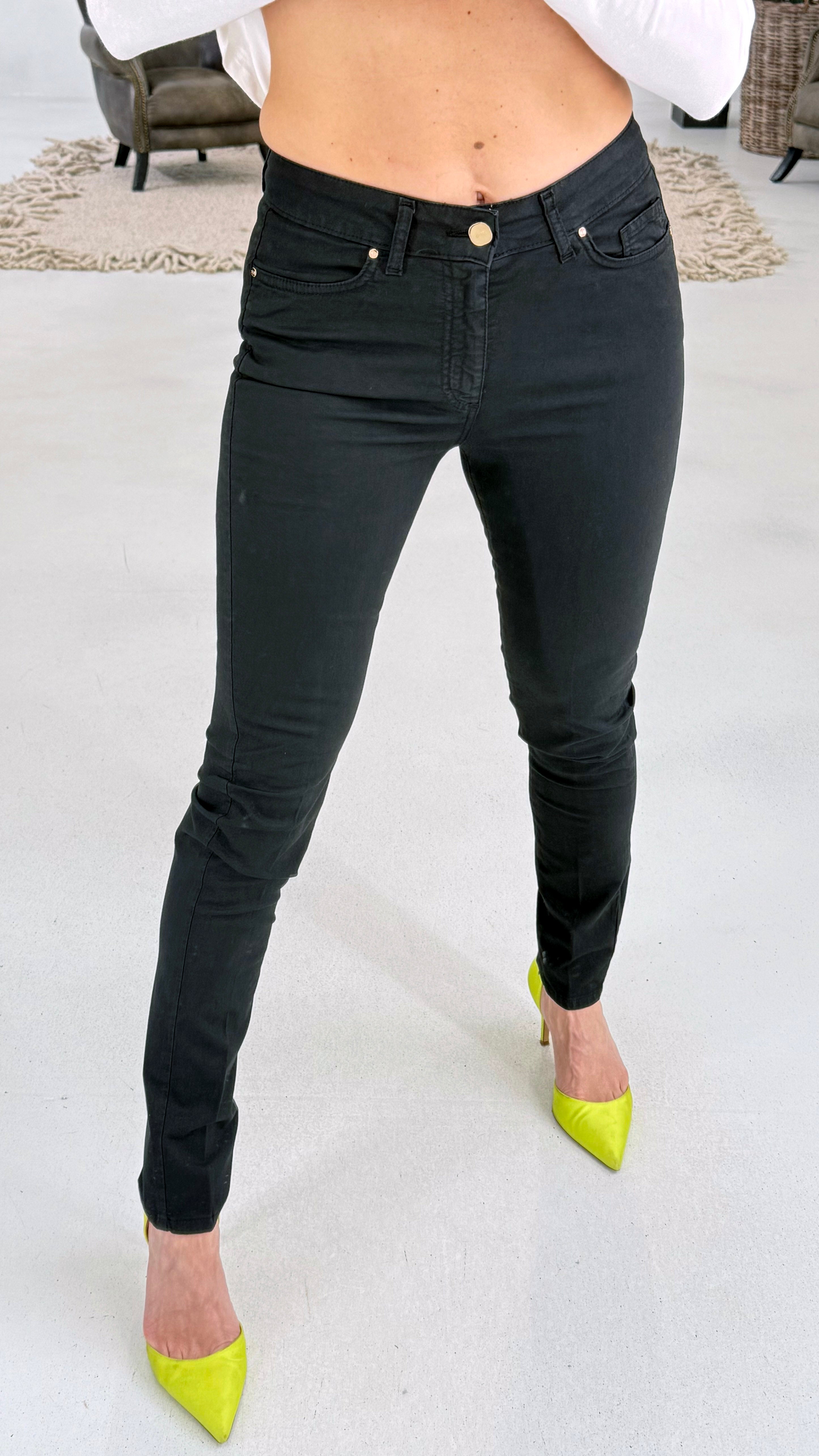 843 P25 NERO SKINNY JEANS TINTO CAPO