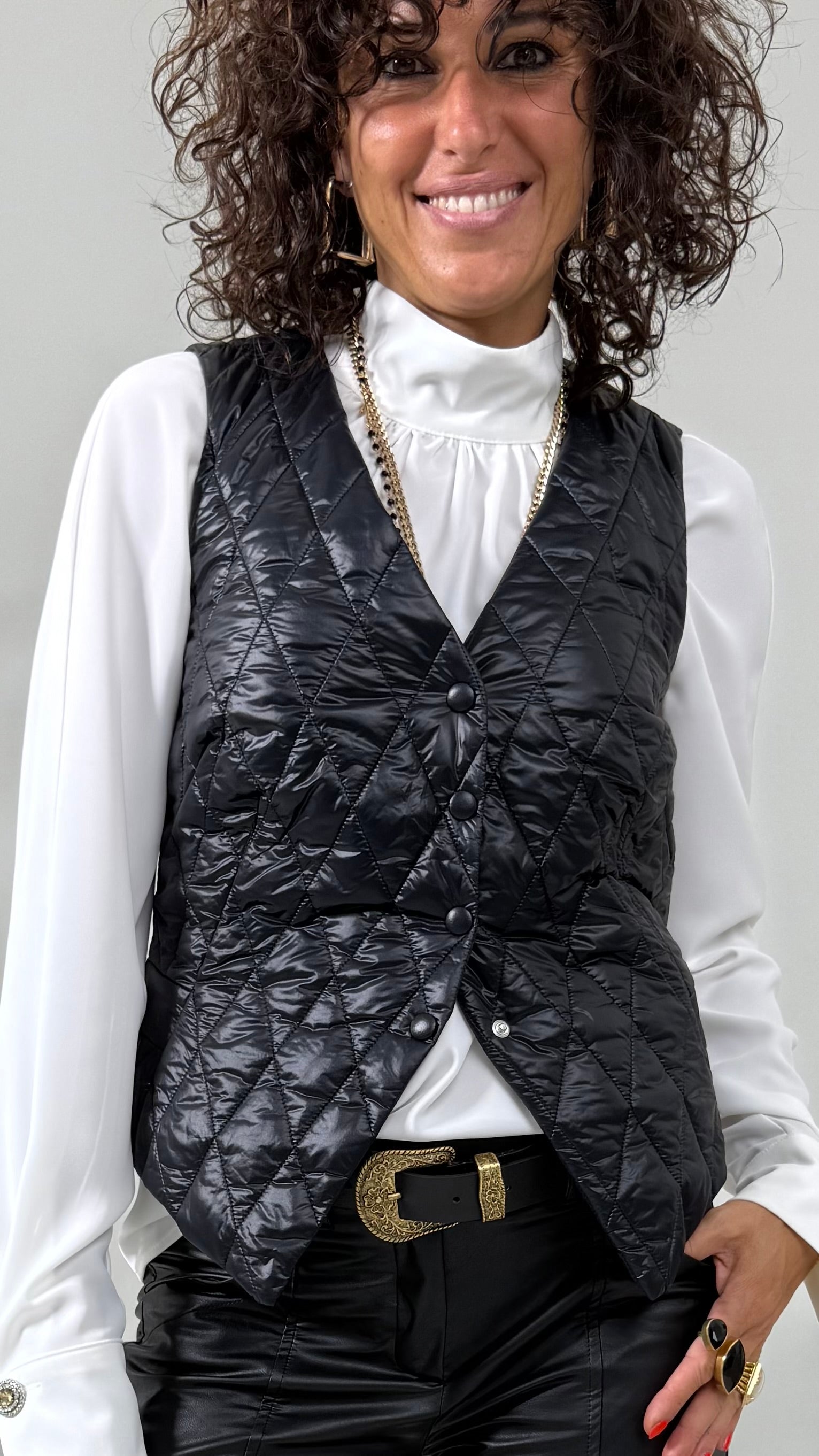 GILET TRAPUNTA ROMBO IN NYLON