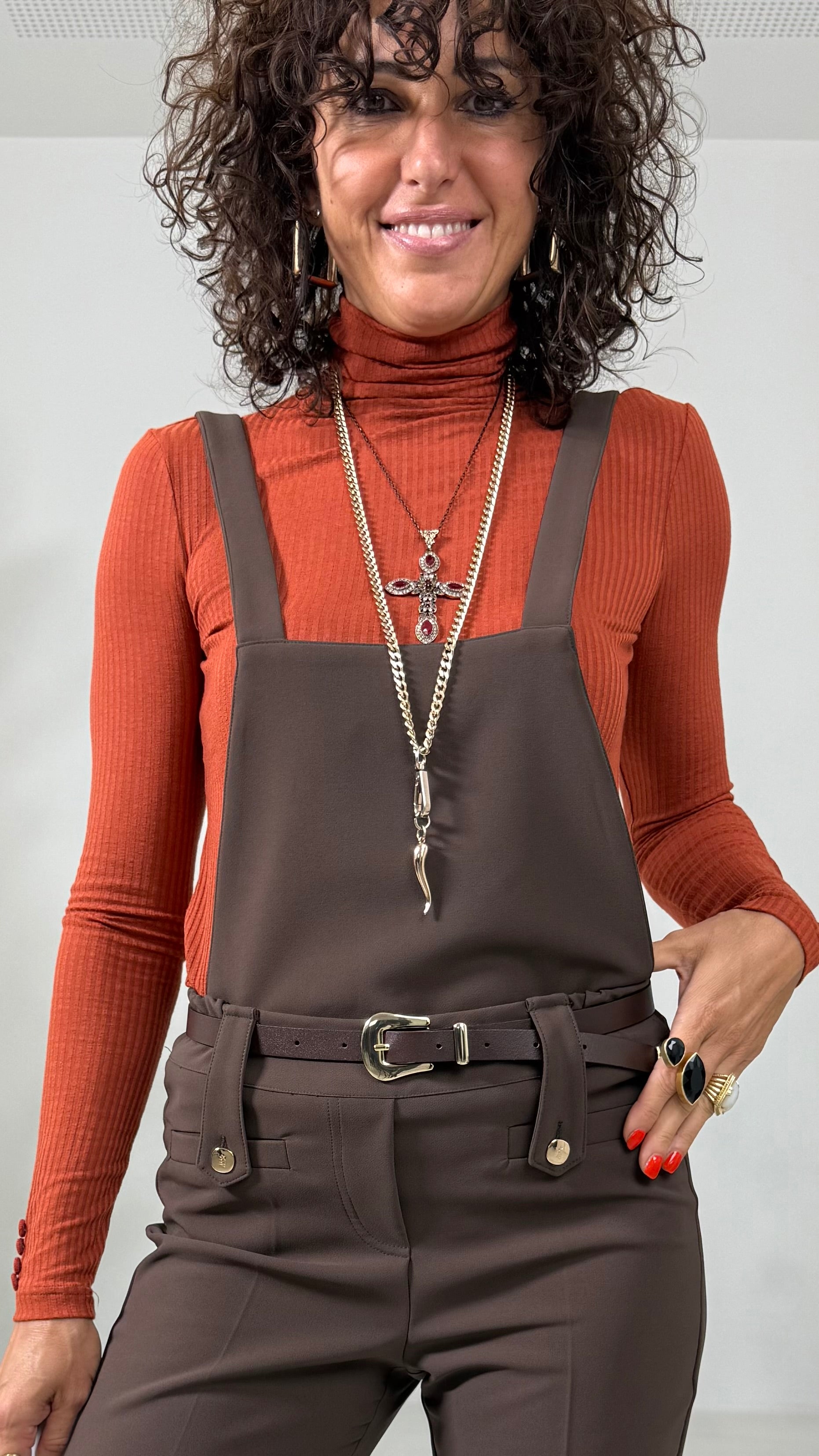 PETTORINA PER EFFETTO SALOPETTE IN CADY TECNICO