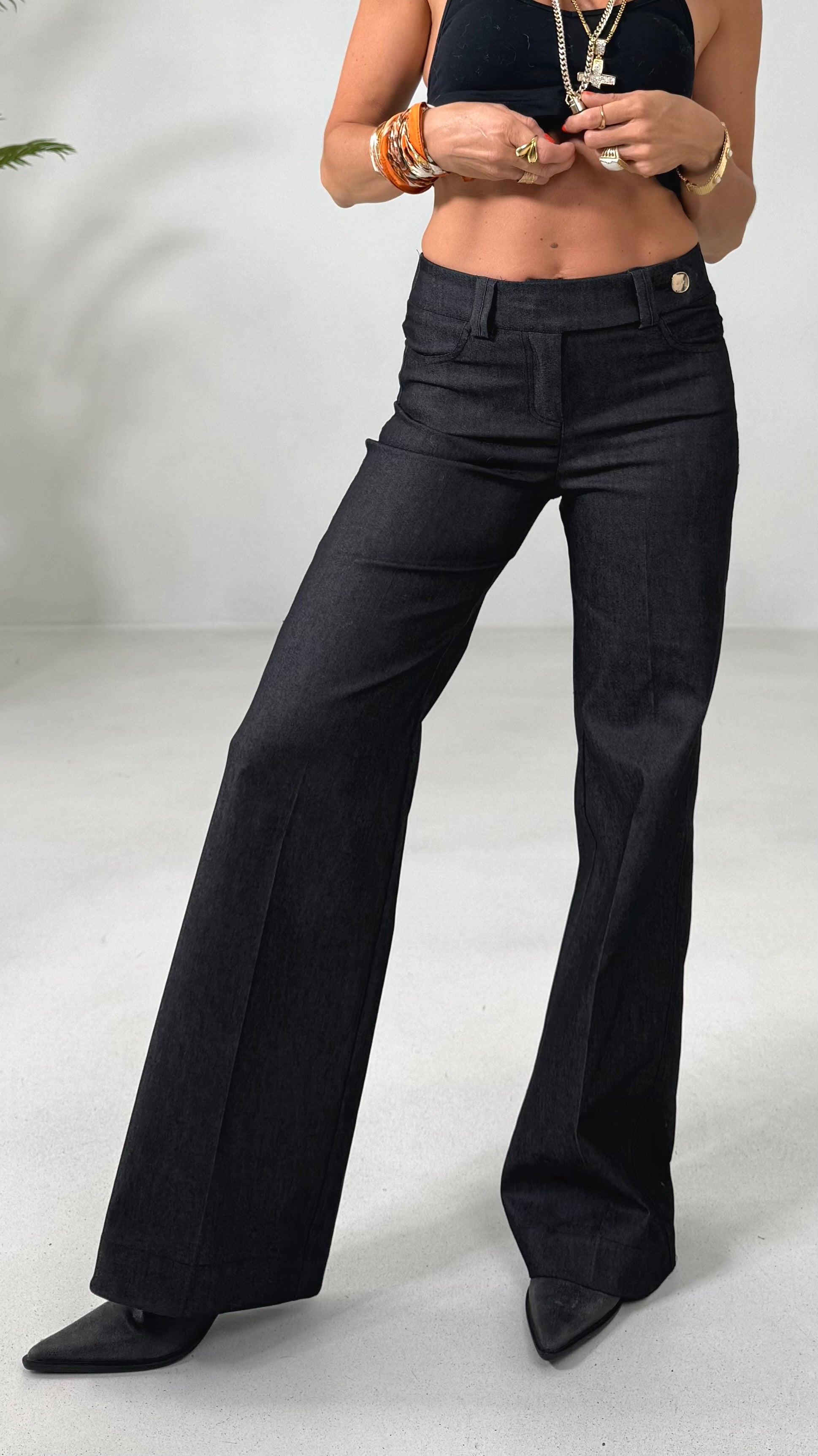 PALAZZO IN HEAVY JEANS SUPER STRETCH