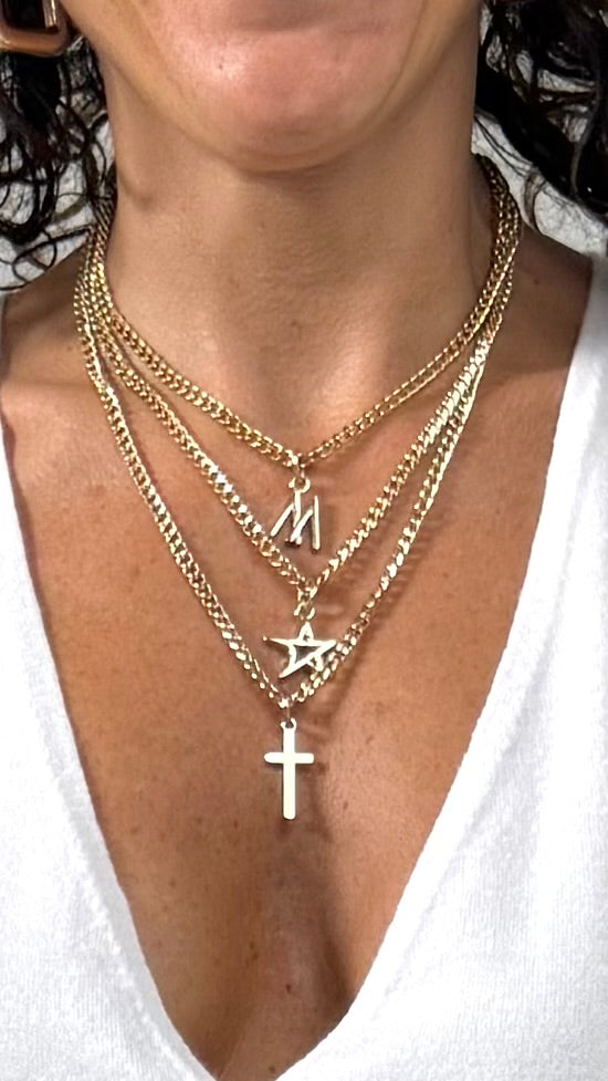 COLLANA TRE FILI CON PENDENTI