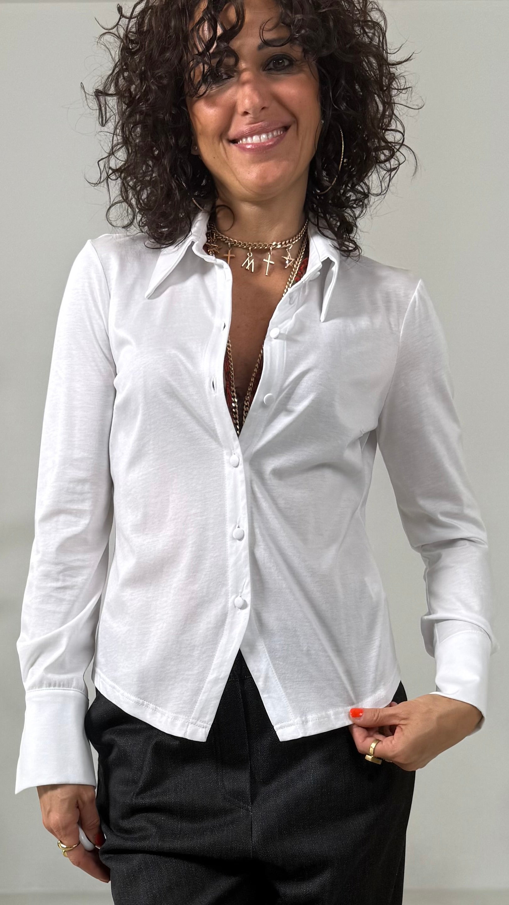 CAMICIA IN JERSEY DI COTONE MODAL