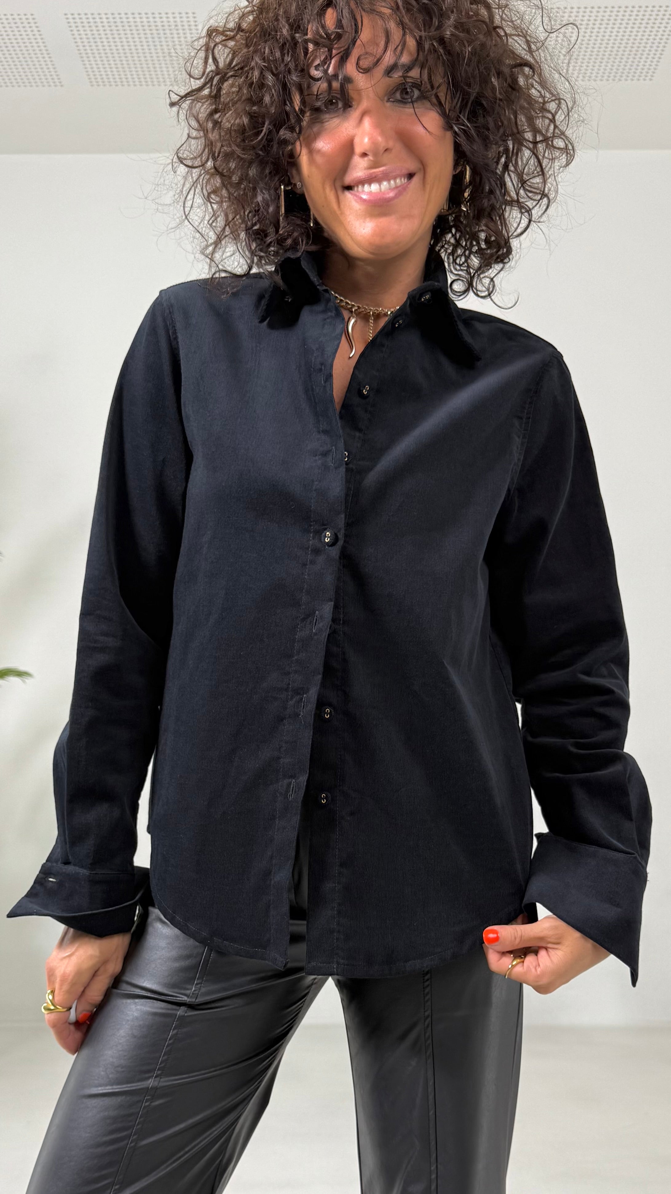 CAMICIA IN VELLUTO 2000 RIGHE