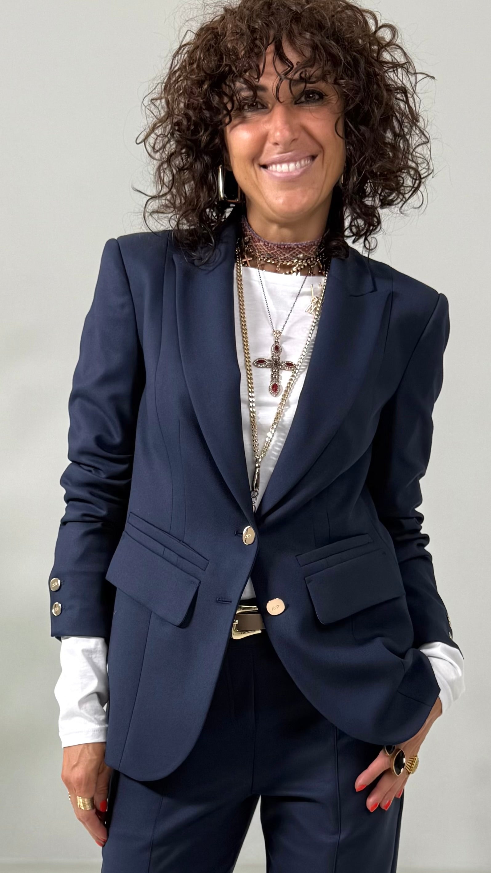 GIACCA BLAZER MONOPETTO IN FLANELLA CARDATA