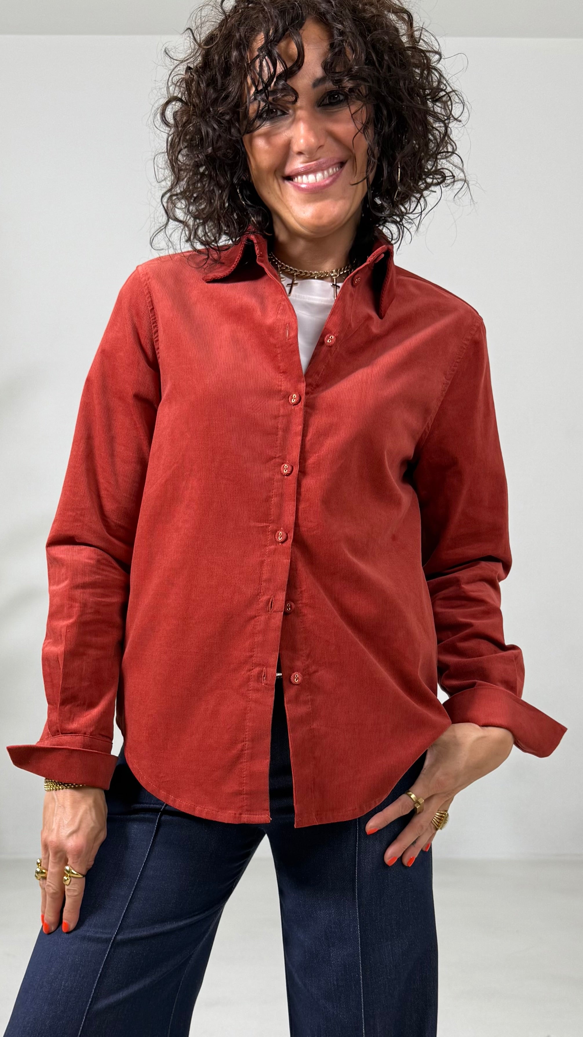 CAMICIA IN VELLUTO 2000 RIGHE
