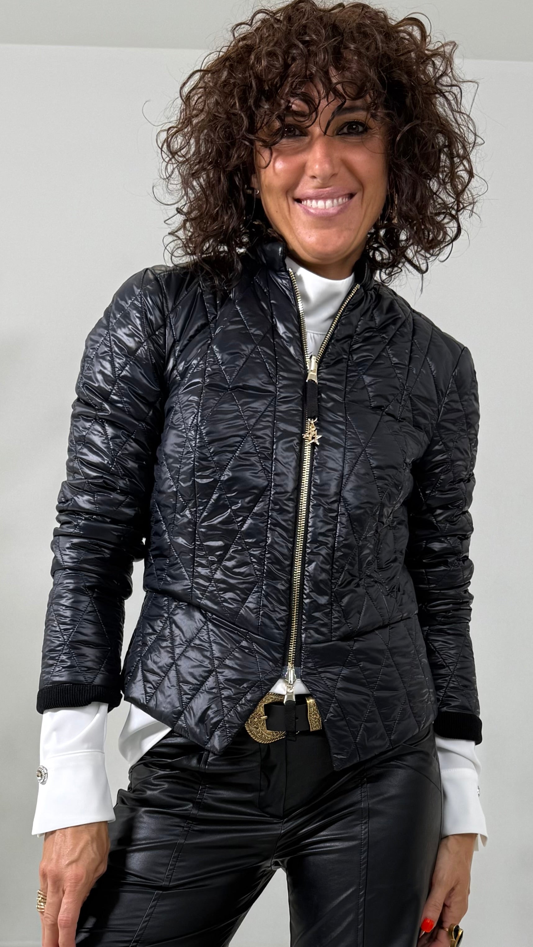 GIACCHINO DOUBLE FACE TRAPUNTATO CON ZIP