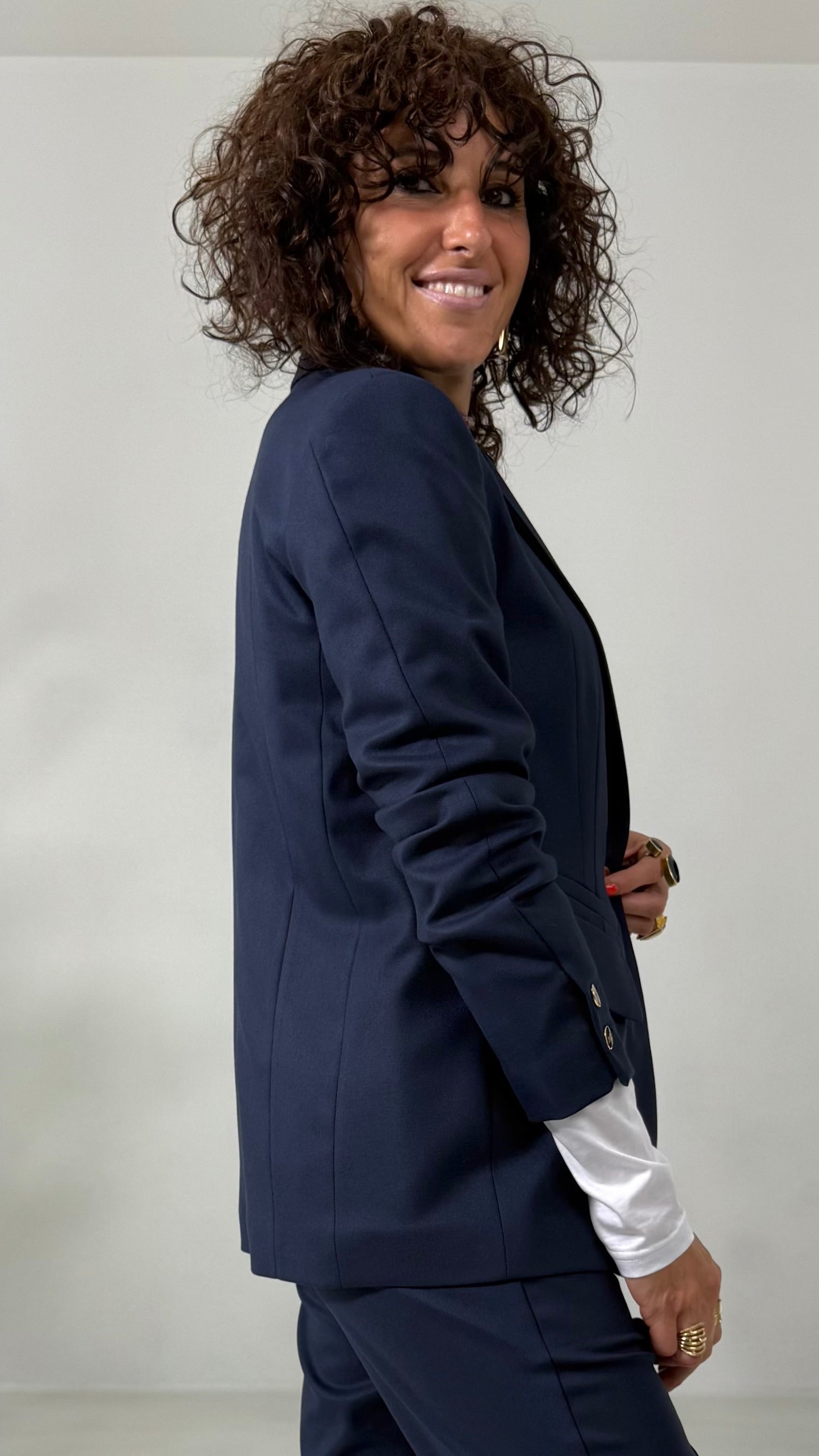 GIACCA BLAZER MONOPETTO IN FLANELLA CARDATA