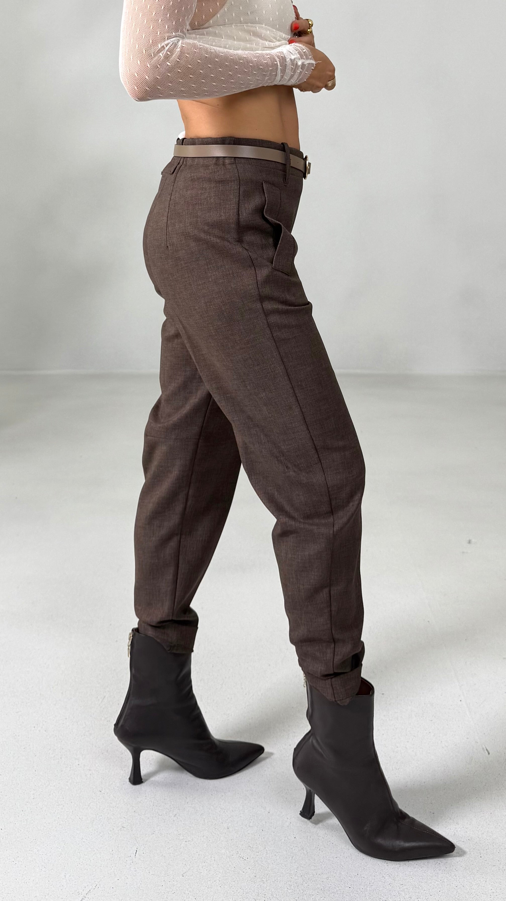 BAGGY SLIM IN GRISAGLIA FIAMMATA