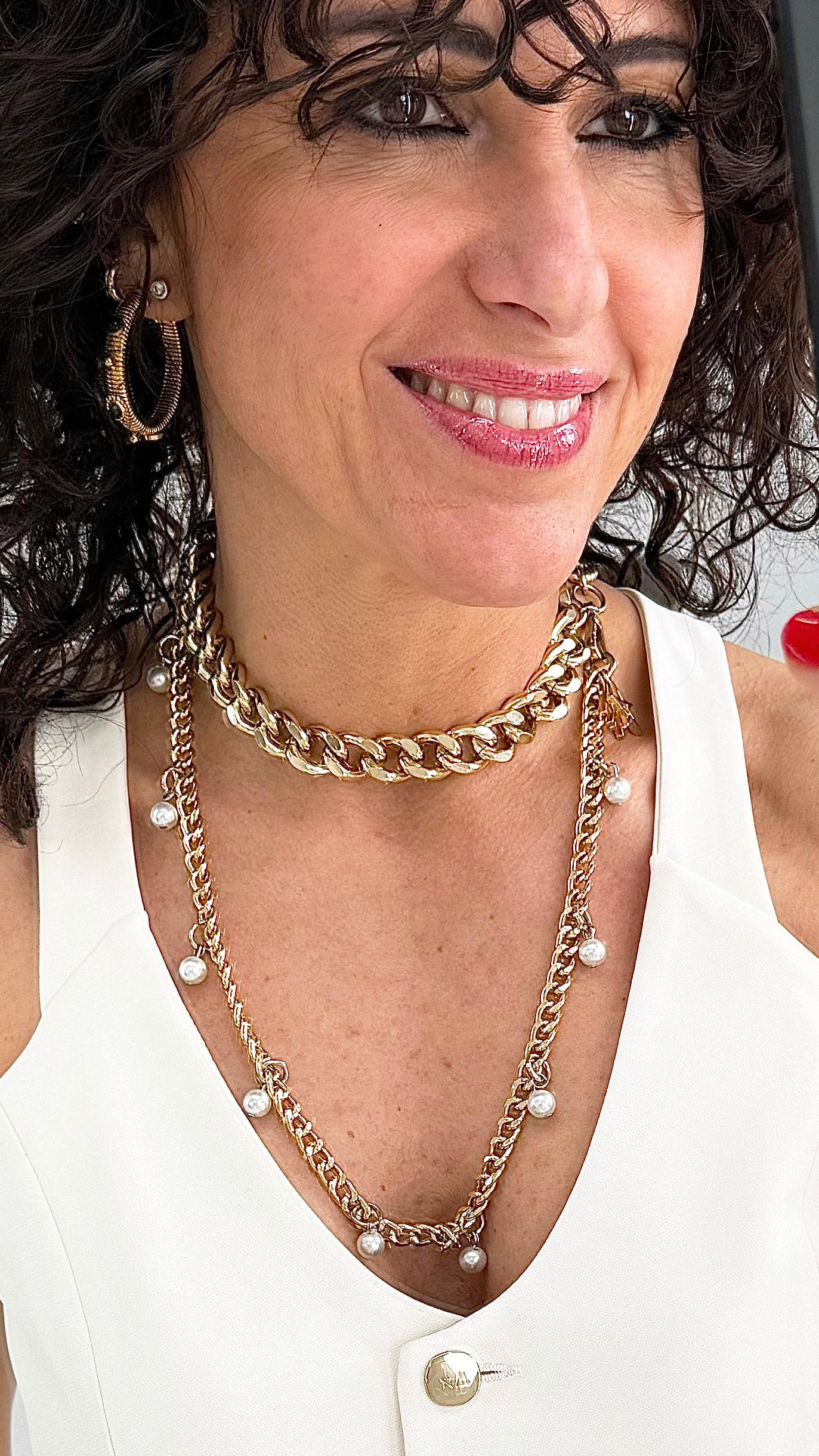 COLLANA LUNGA DOPPIA MEGLIA E PERLE PICCOLE