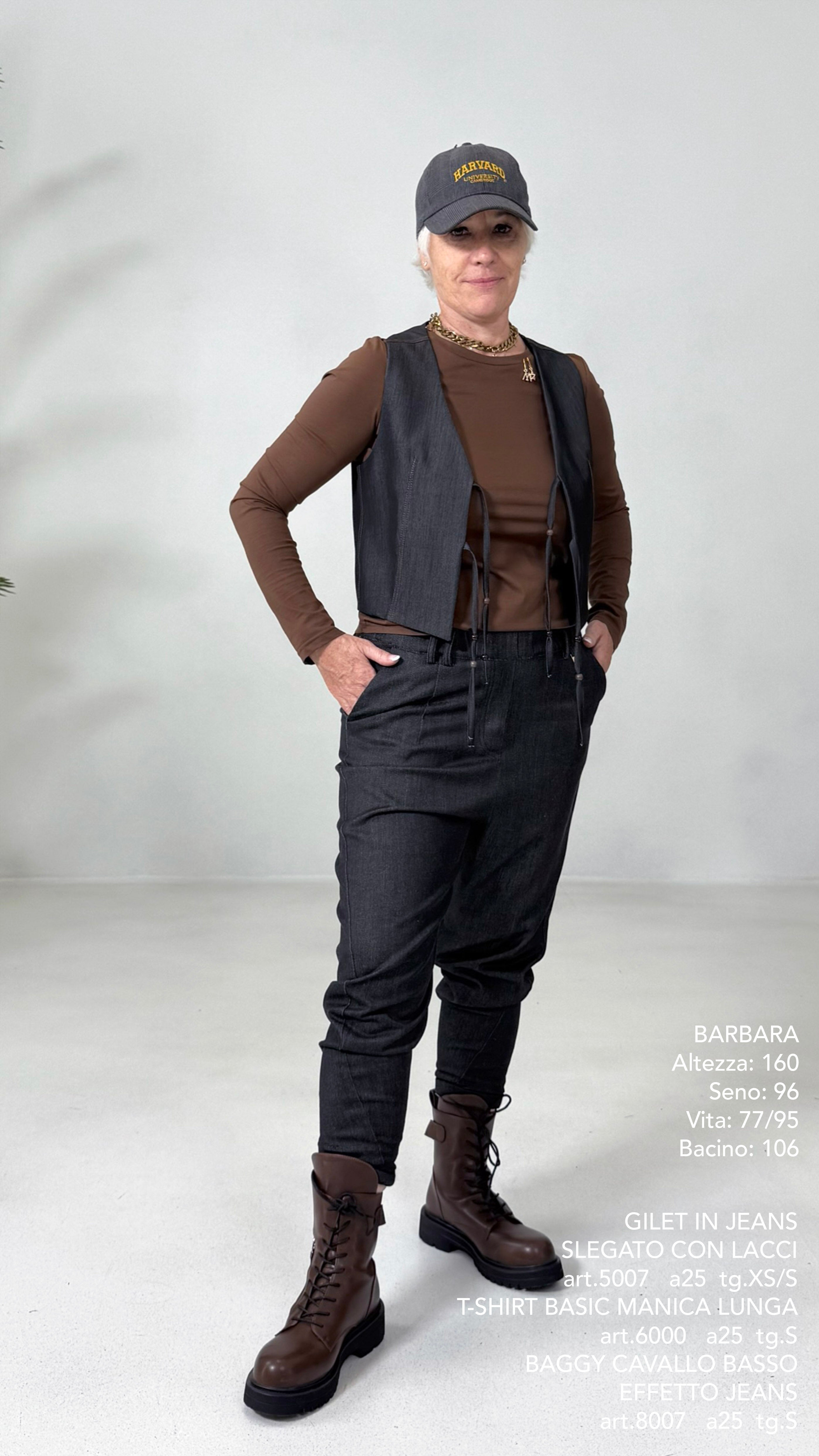 T-SHIRT BASIC MANICA LUNGA IN JERSEY DI COTONE MODAL