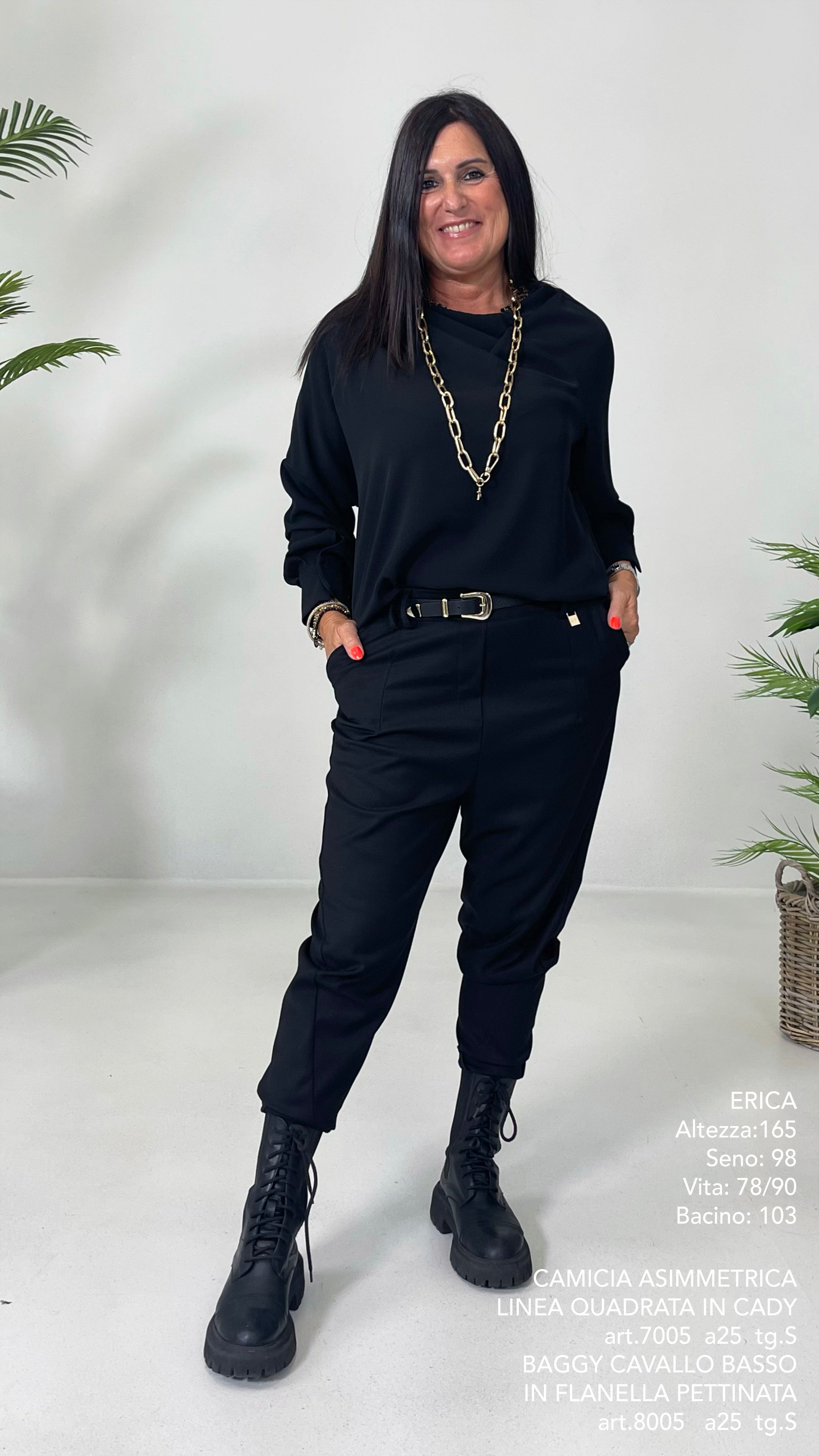 CAMICIA ASIMMETRICA LINEA QUADRATA IN CADY FLUIDO