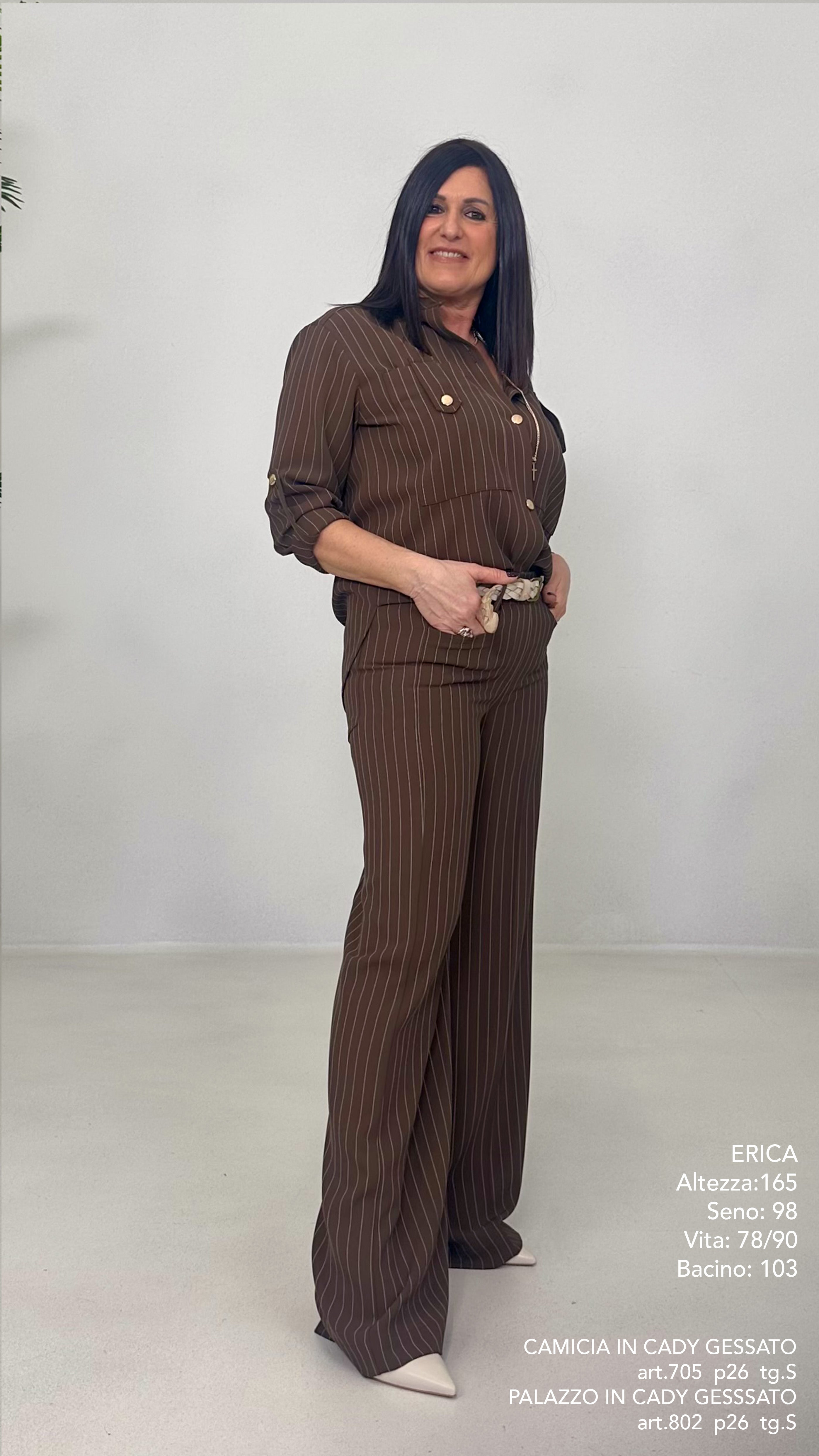 CAMICIA GESSATO IN CADY FLUIDO