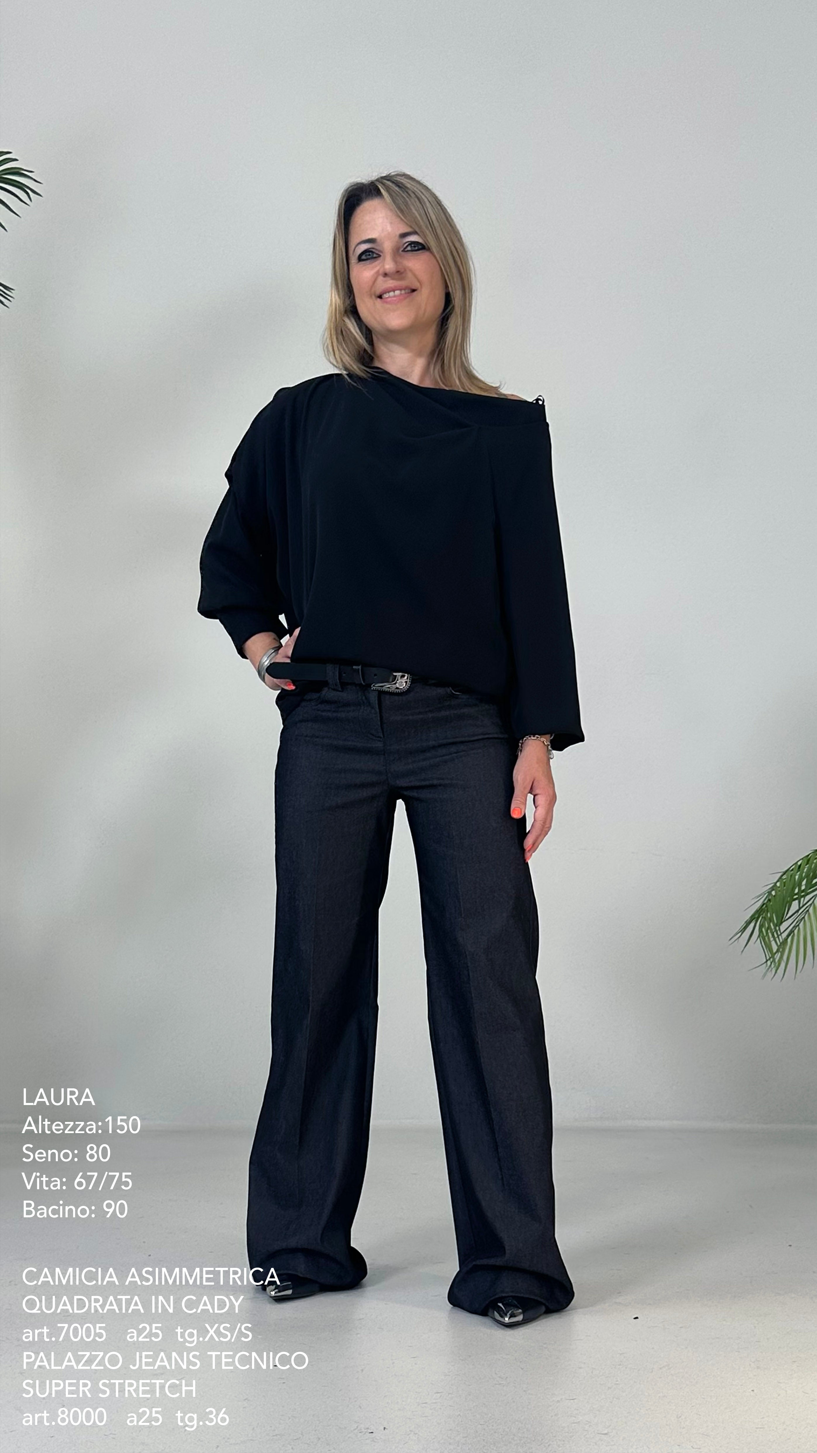 PALAZZO IN HEAVY JEANS SUPER STRETCH