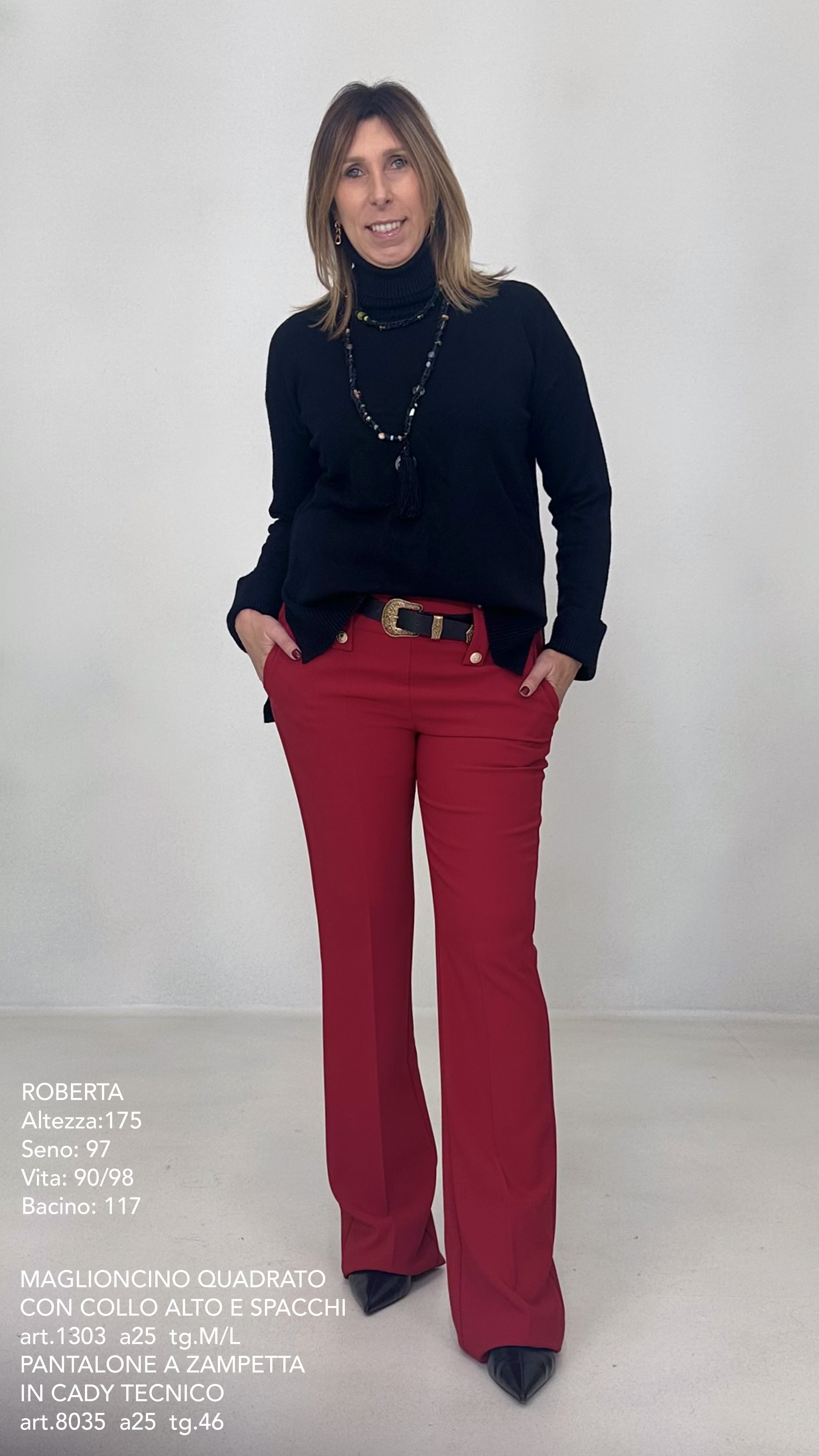 MAGLIONCINO QUADRATO IN CALDA VISCOSA COLLO ALTO E SPACCHI