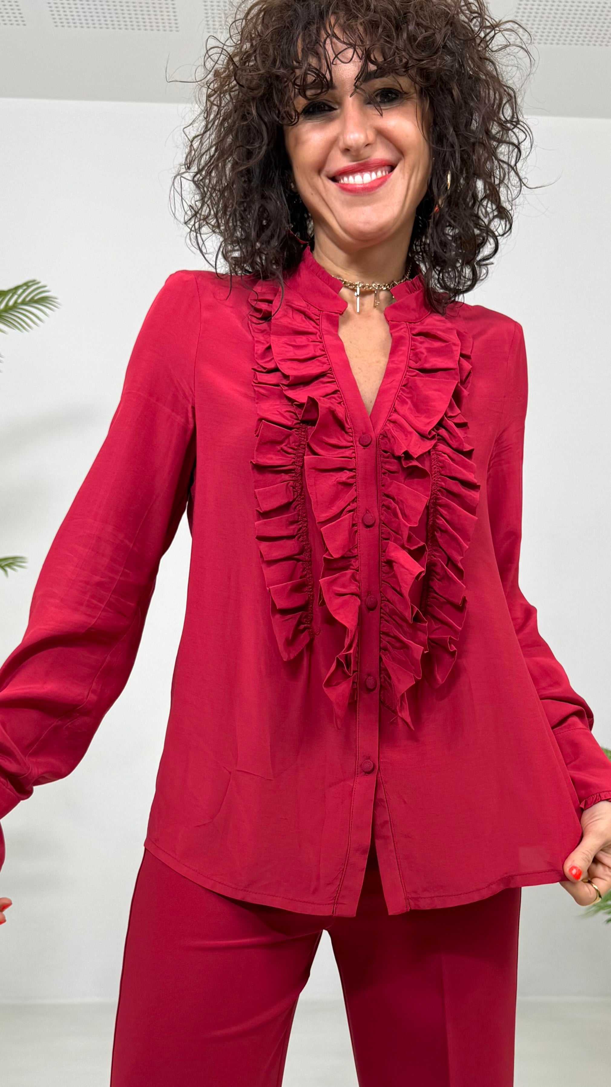 CAMICIA IN VISCOSA CON ROUCHES