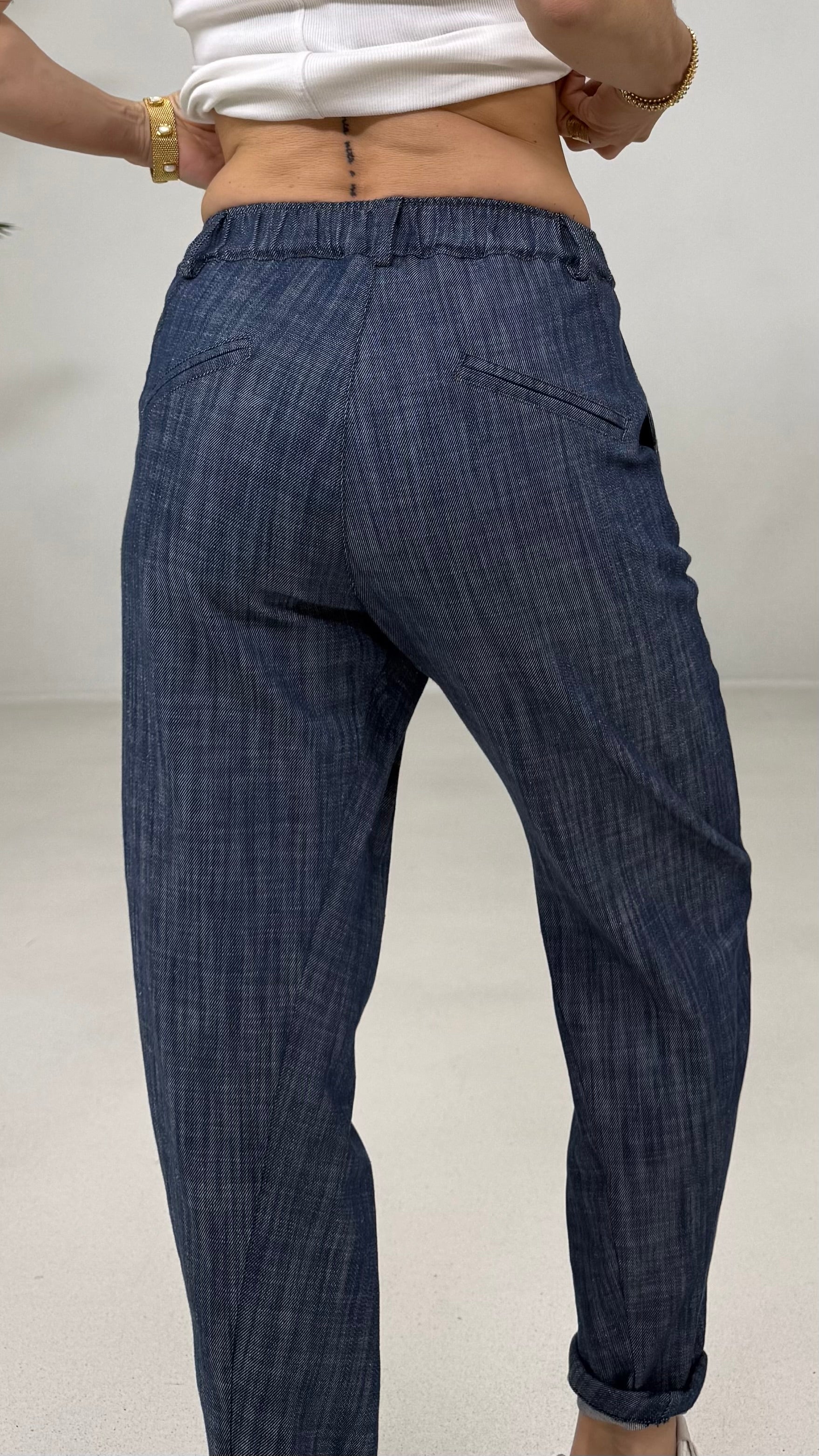 BAGGY CAVALLO BASSO IN COTONE JEANS