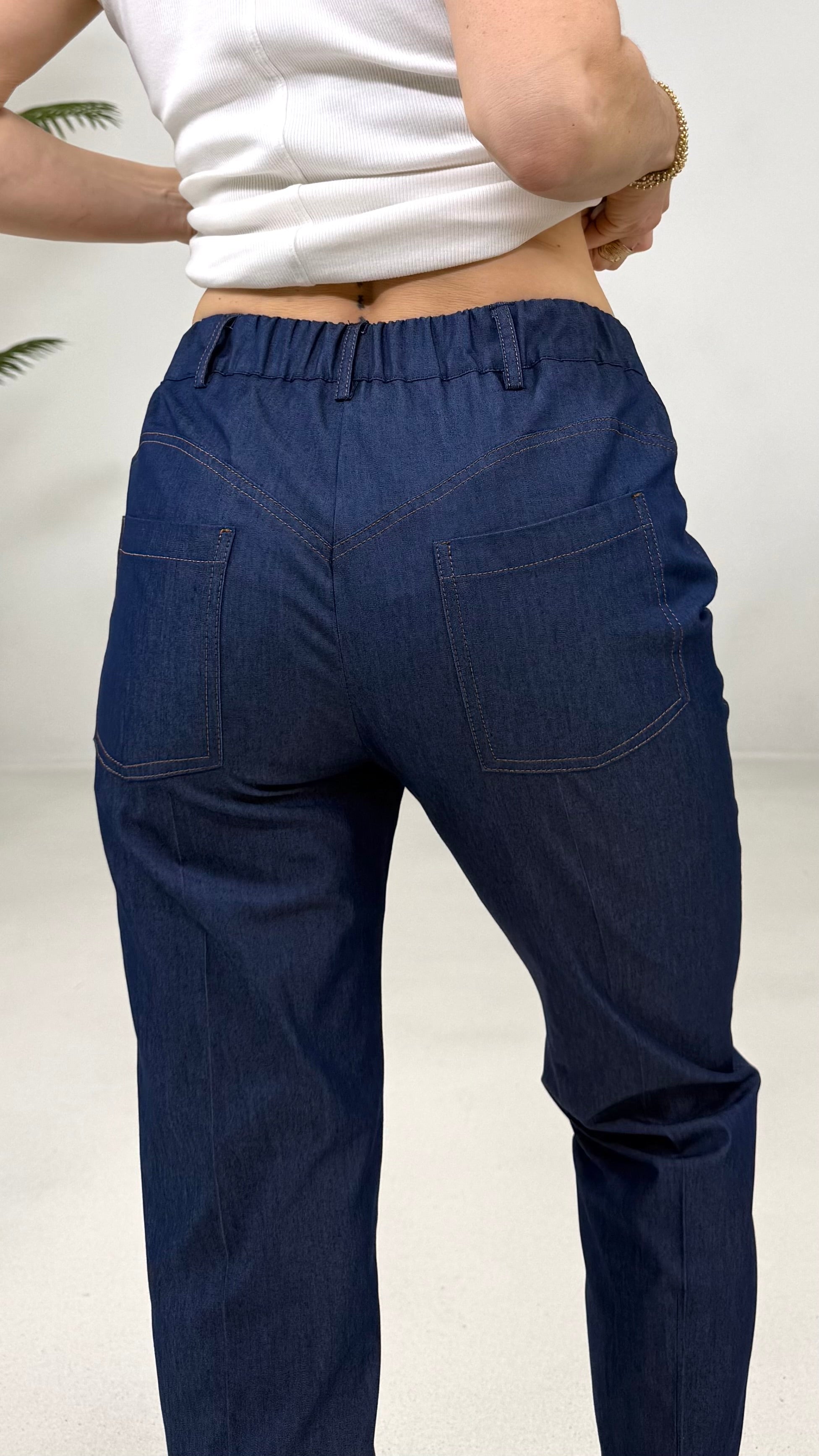 BASIC IN JEANS ELASTICO CON ALAMARI